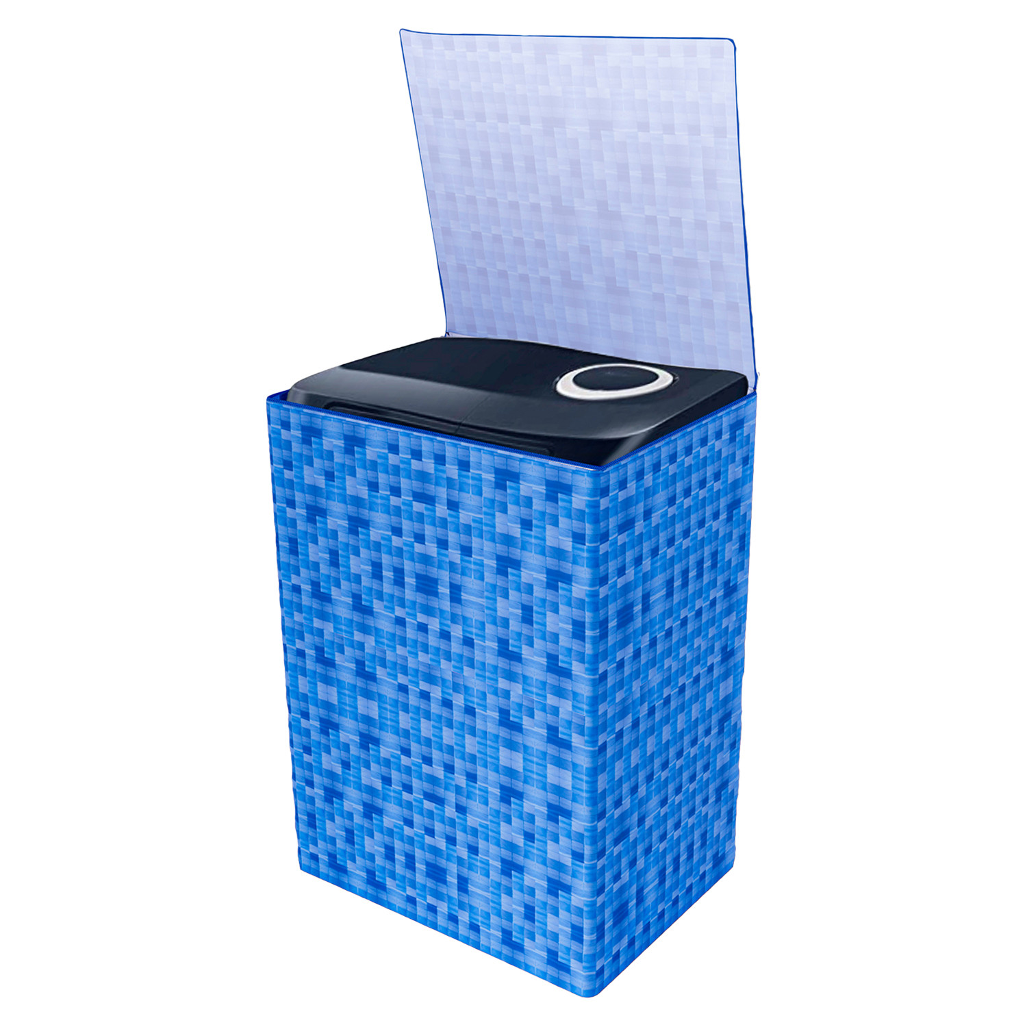 Kuber Industries Washing Machine Cover | Shelf Check Washing Machine Cover | Soft PVC | Top Load Semi-Automatic Washing Machine Cover | Blue
