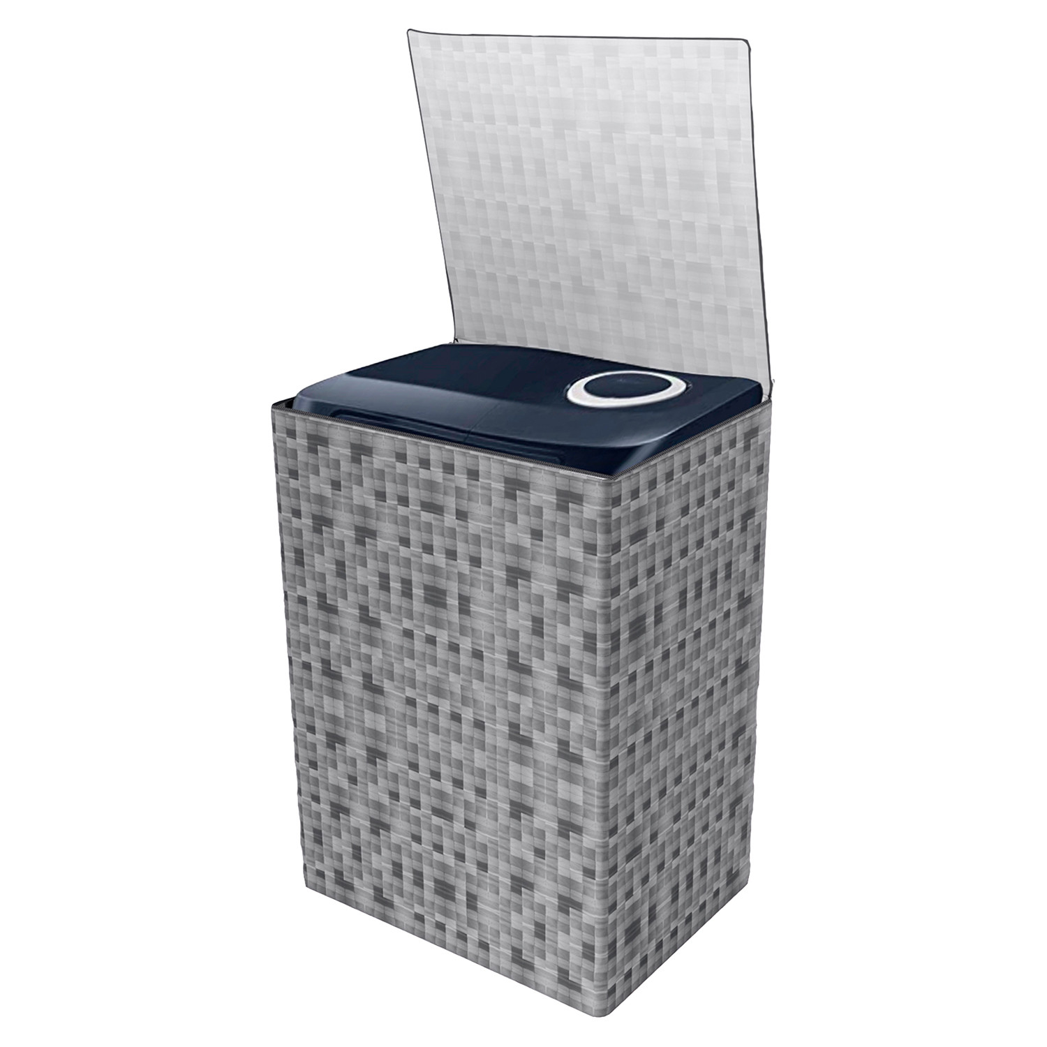 Kuber Industries Washing Machine Cover | Shelf Check Washing Machine Cover | Soft PVC | Top Load Semi-Automatic Washing Machine Cover | Gray
