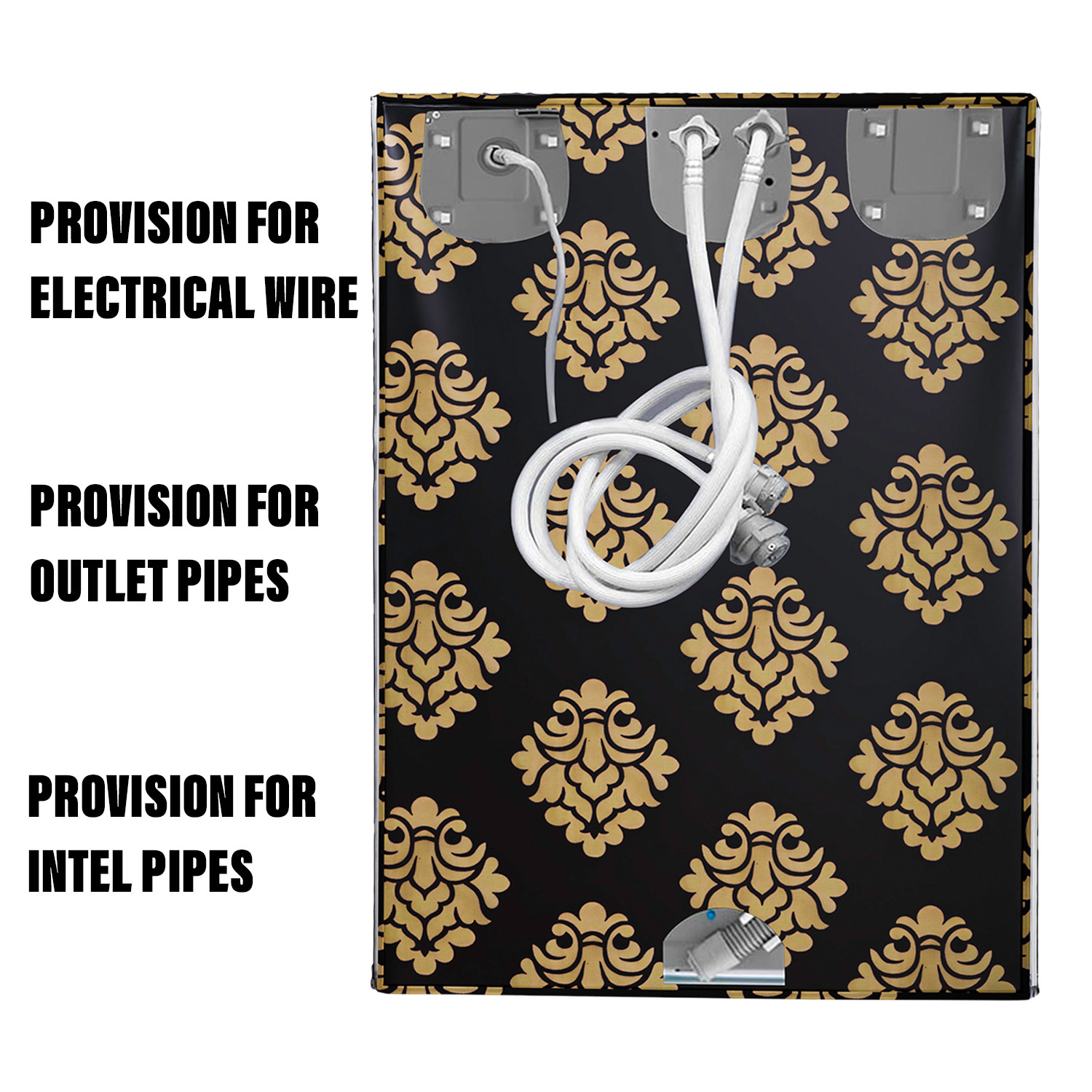 Kuber Industries Washing Machine Cover | Square Design Washing Machine Cover | Knitting Polyester | Top Load Semi-Automatic Washing Machine Cover | Brown