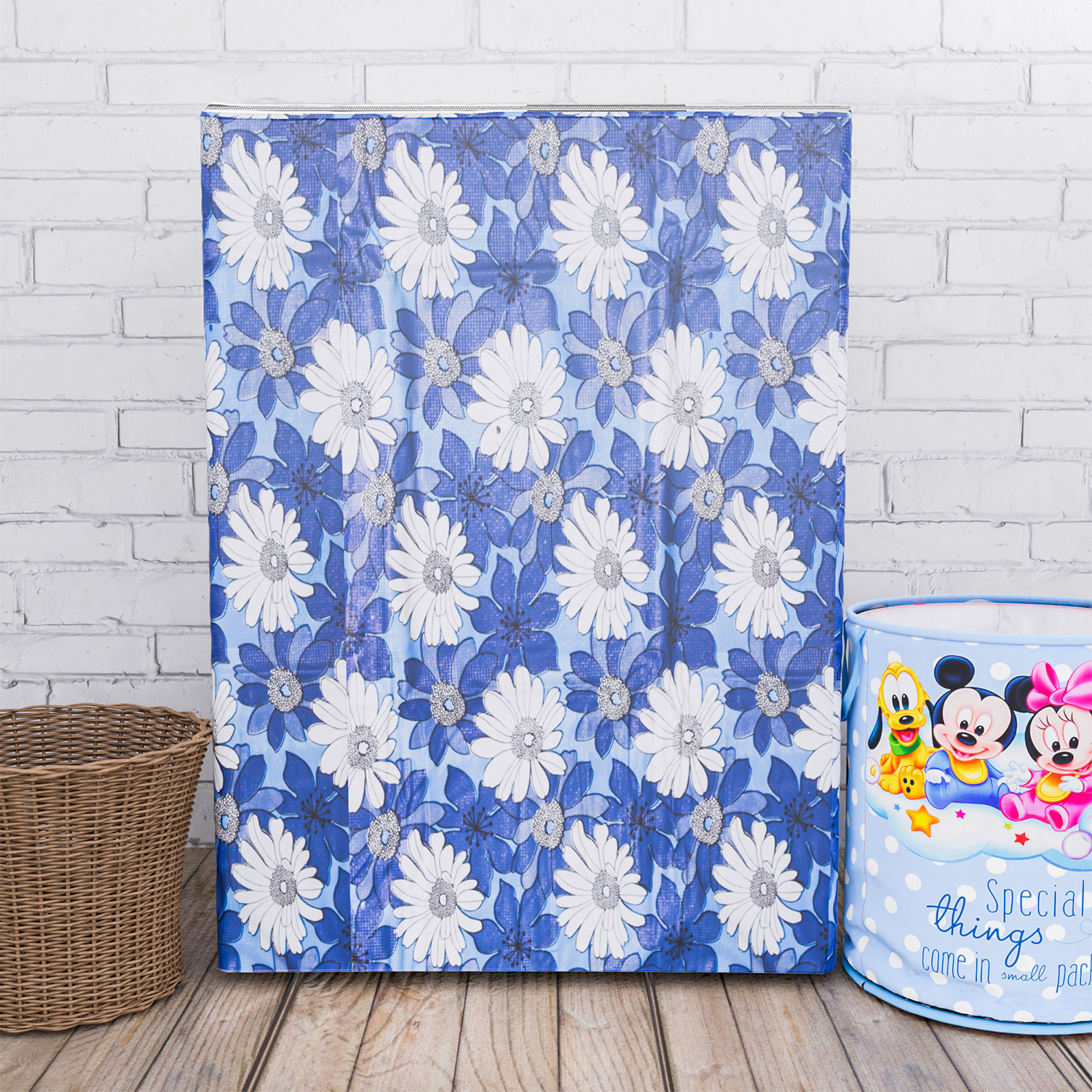 Kuber Industries Washing Machine Cover | Sun Flower Print Washing Machine Cover | PVC Top Load Semi-Automatic Washing Machine Cover | Blue