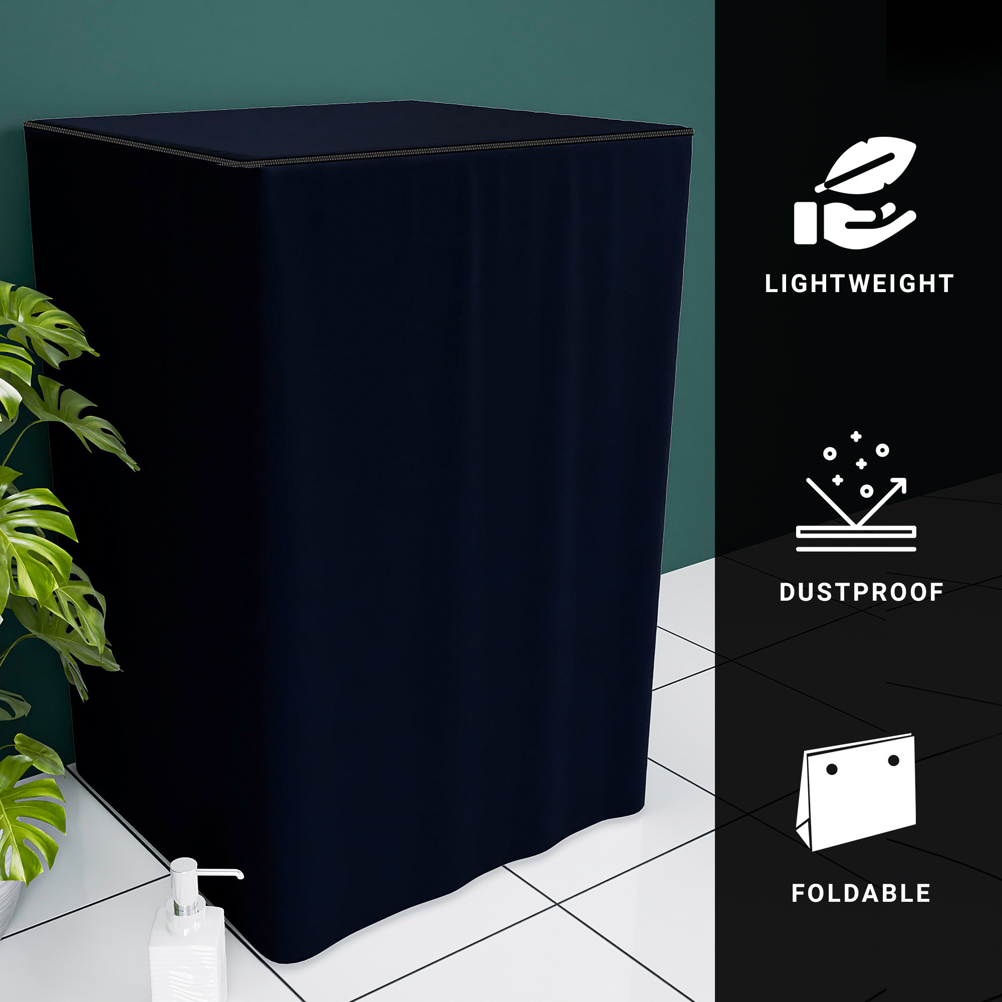 Kuber Industries Washing Machine Cover  Top Load Fully-Automatic Washer Covers  Ideal For 6 kg 65 kg 7 kg  75 kg  Waterproof  Dust-Proof Machine Cover  Plain  Blue