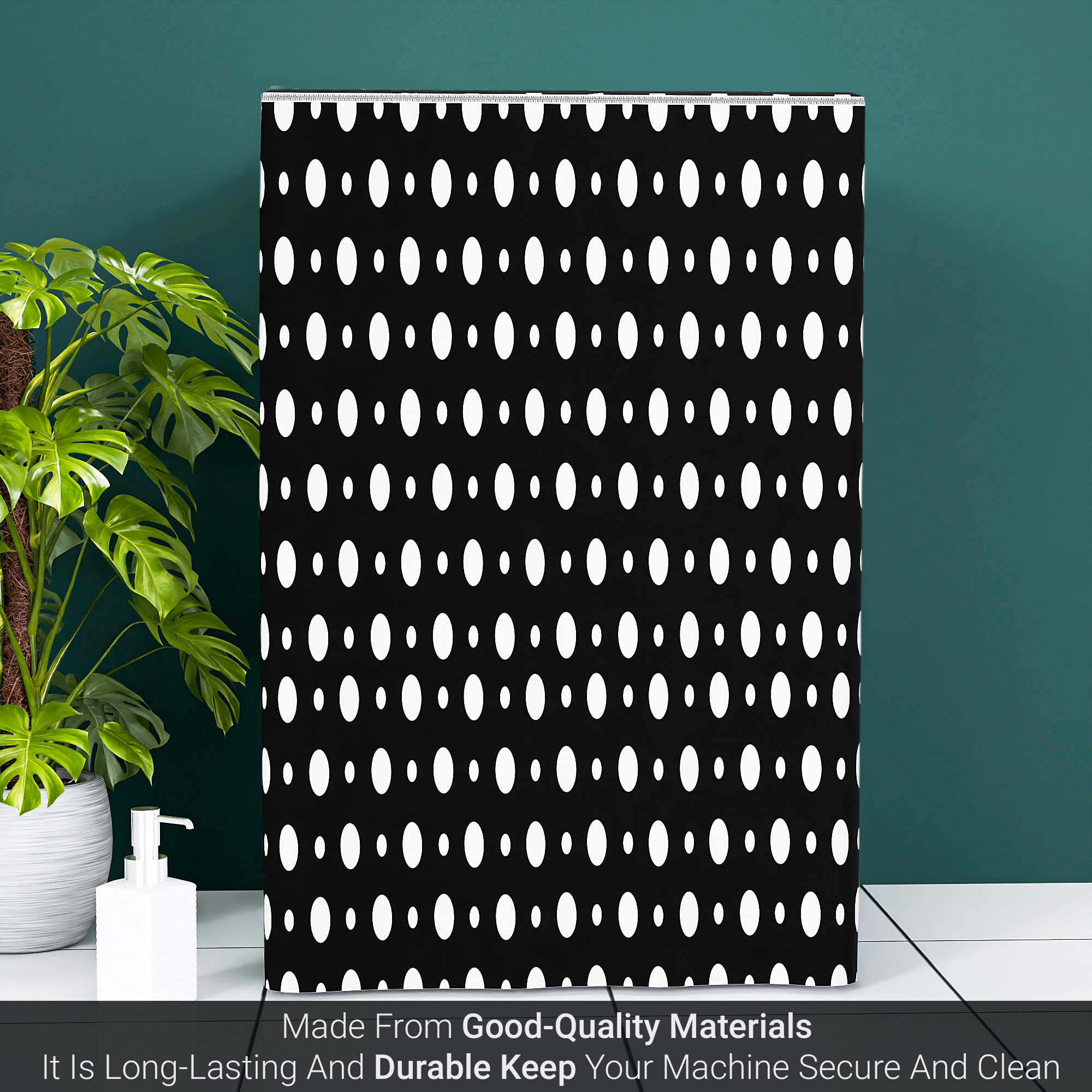 Kuber Industries Washing Machine Cover  Top Load Fully-Automatic Washer Covers  Ideal For 6 kg 65 kg 7 kg  75 kg  Waterproof  Dust-Proof Machine Cover  Dot Print  Grey