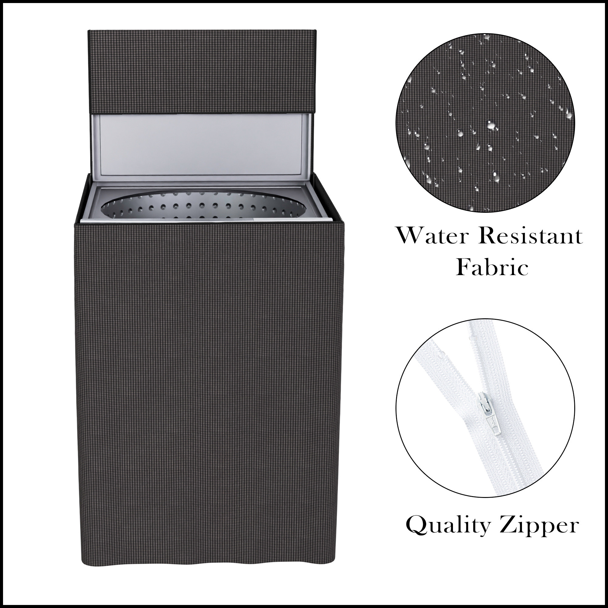Kuber Industries Washing Machine Cover  Top Load Fully-Automatic Washer Covers  Ideal For 6 kg 65 kg 7 kg  75 kg  Waterproof  Dust-Proof Machine Cover  Mini Check  Brown