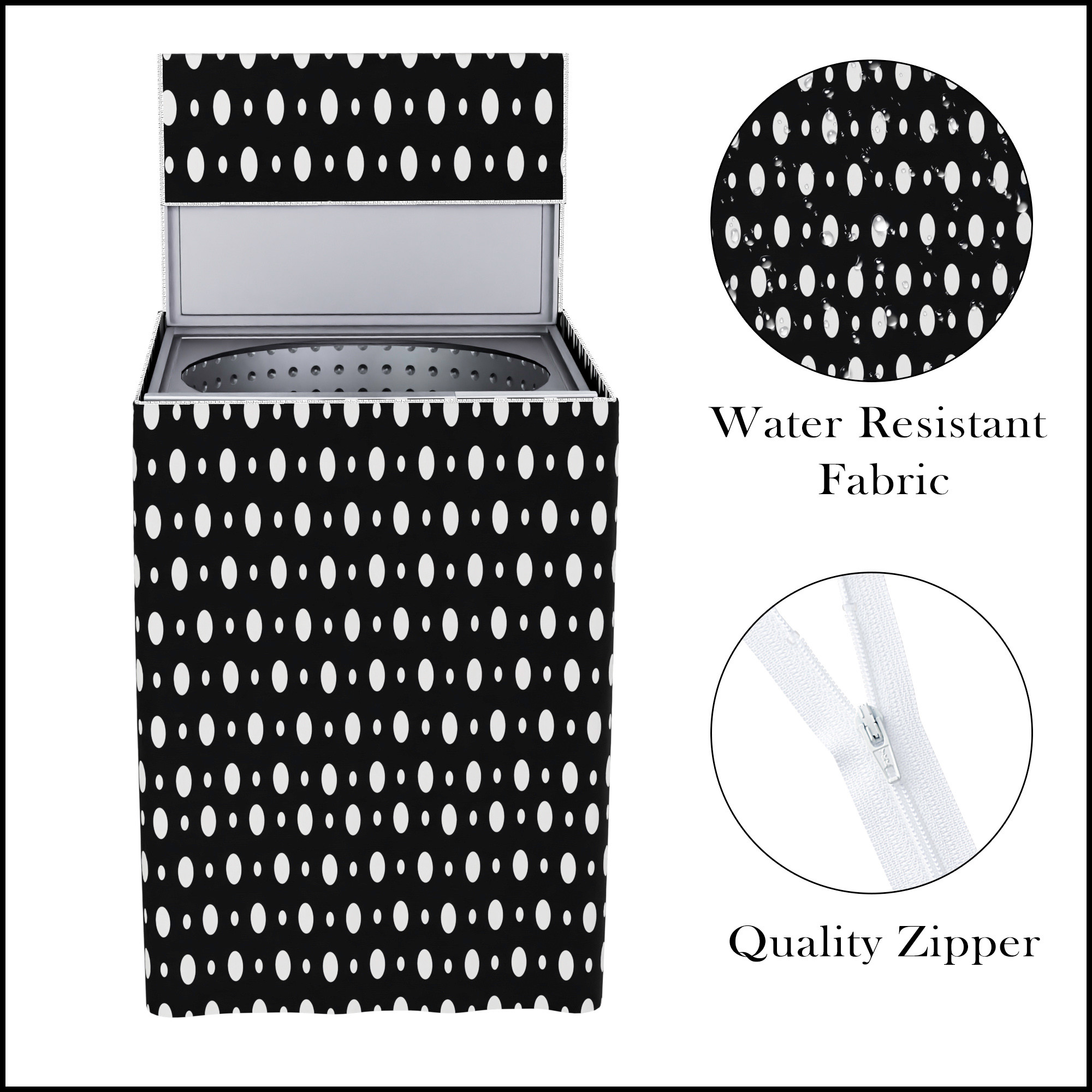 Kuber Industries Washing Machine Cover  Top Load Fully-Automatic Washer Covers  Ideal For 6 kg 65 kg 7 kg  75 kg  Waterproof  Dust-Proof Machine Cover  Dot Print  Grey