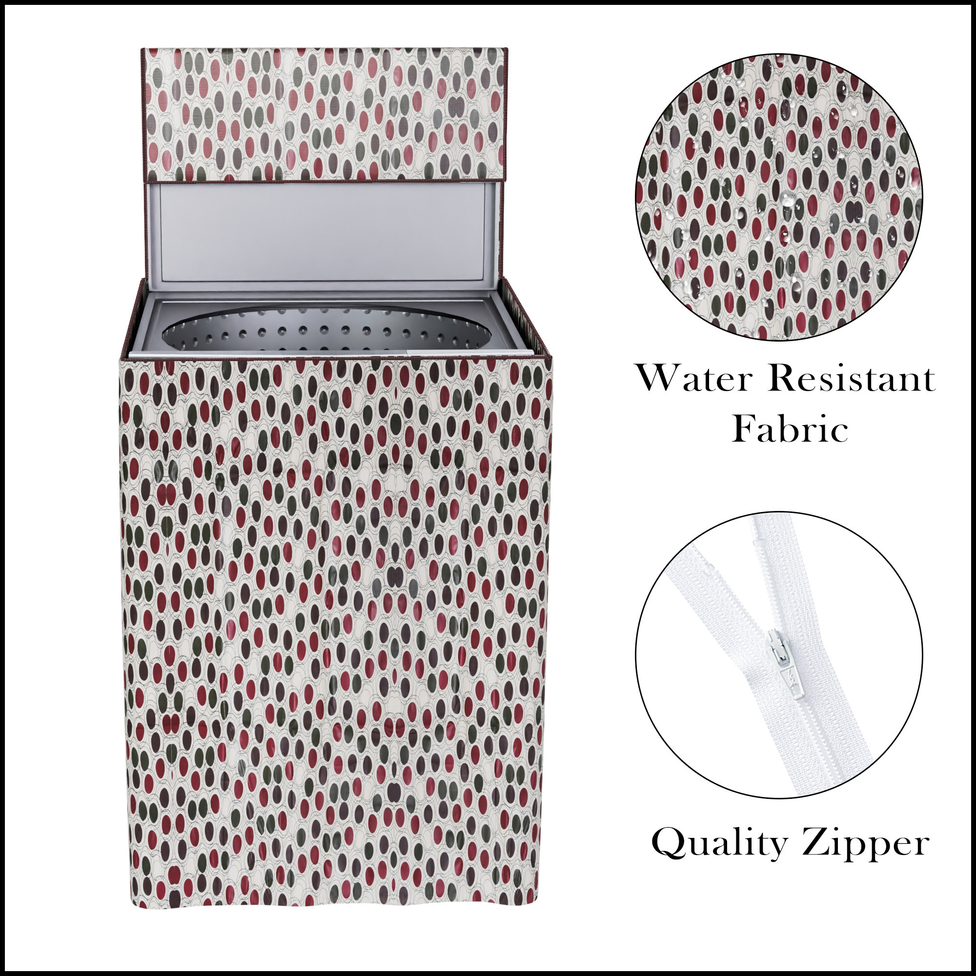 Kuber Industries Washing Machine Cover  Top Load Fully-Automatic Washer Covers  Ideal For 6 kg 65 kg 7 kg  75 kg  Waterproof  Dust-Proof Machine Cover  Dot Print  Multicolor