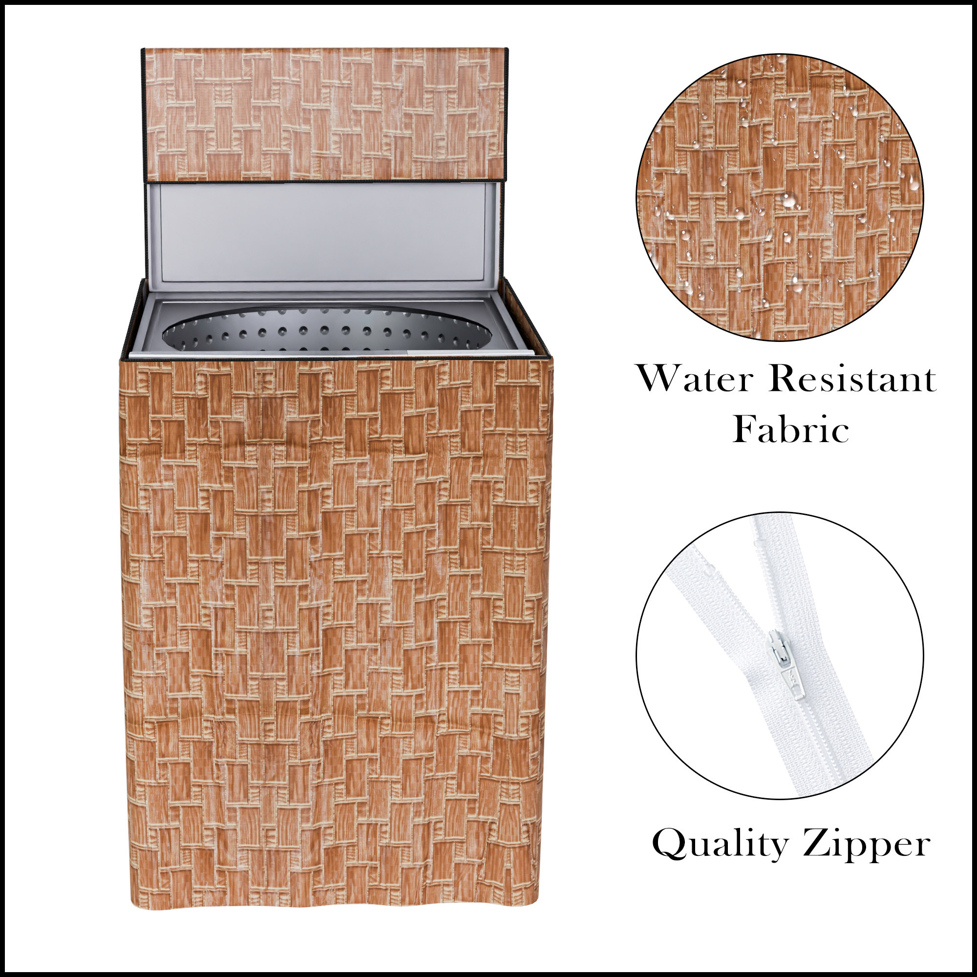 Kuber Industries Washing Machine Cover  Top Load Fully-Automatic Washer Covers  Ideal For 6 kg 65 kg 7 kg  75 kg  Waterproof  Dust-Proof Machine Cover  New Check  Golden