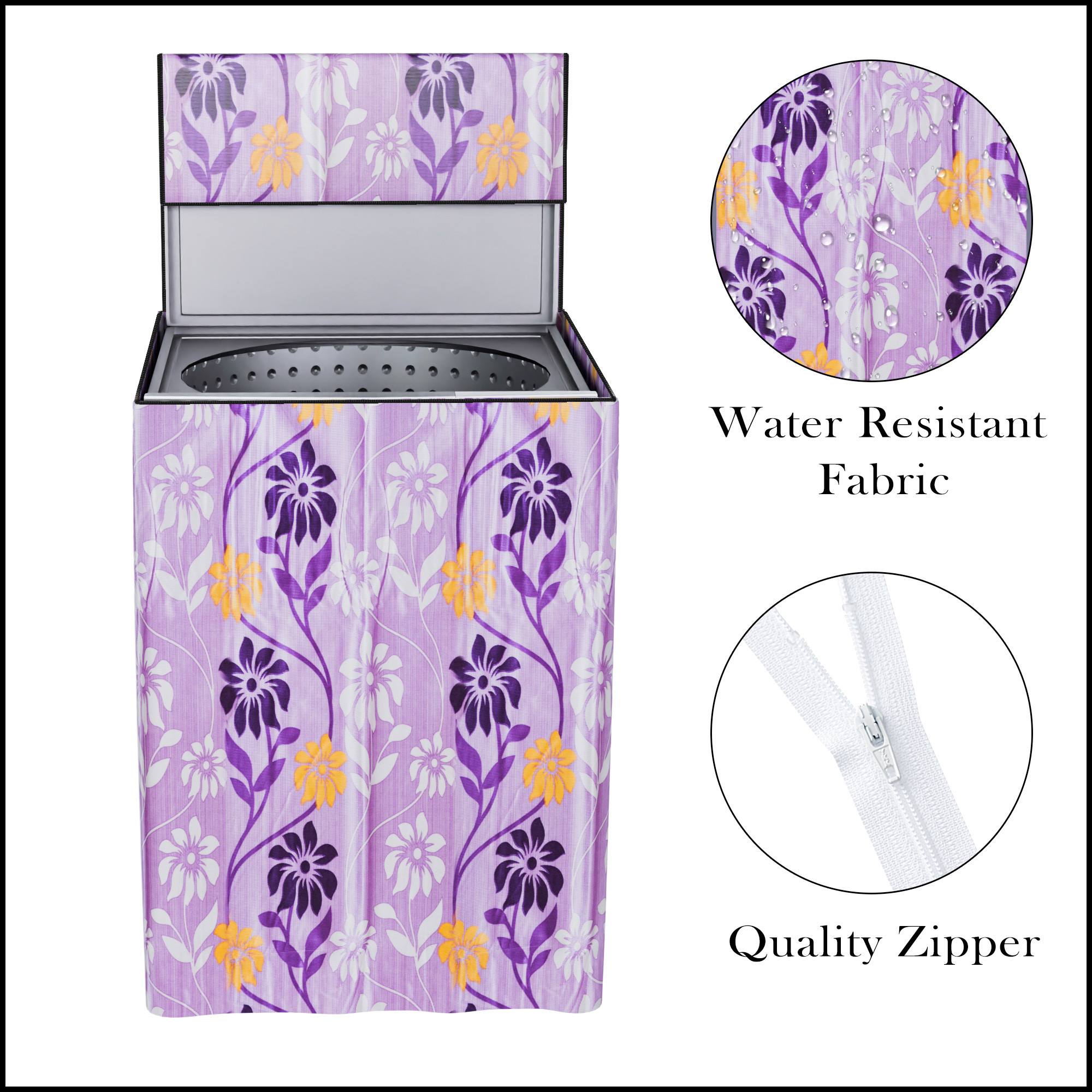 Kuber Industries Washing Machine Cover  Top Load Fully-Automatic Washer Covers  Ideal For 6 kg 65 kg 7 kg  75 kg  Waterproof  Dust-Proof Machine Cover  Kniting Square  Purple