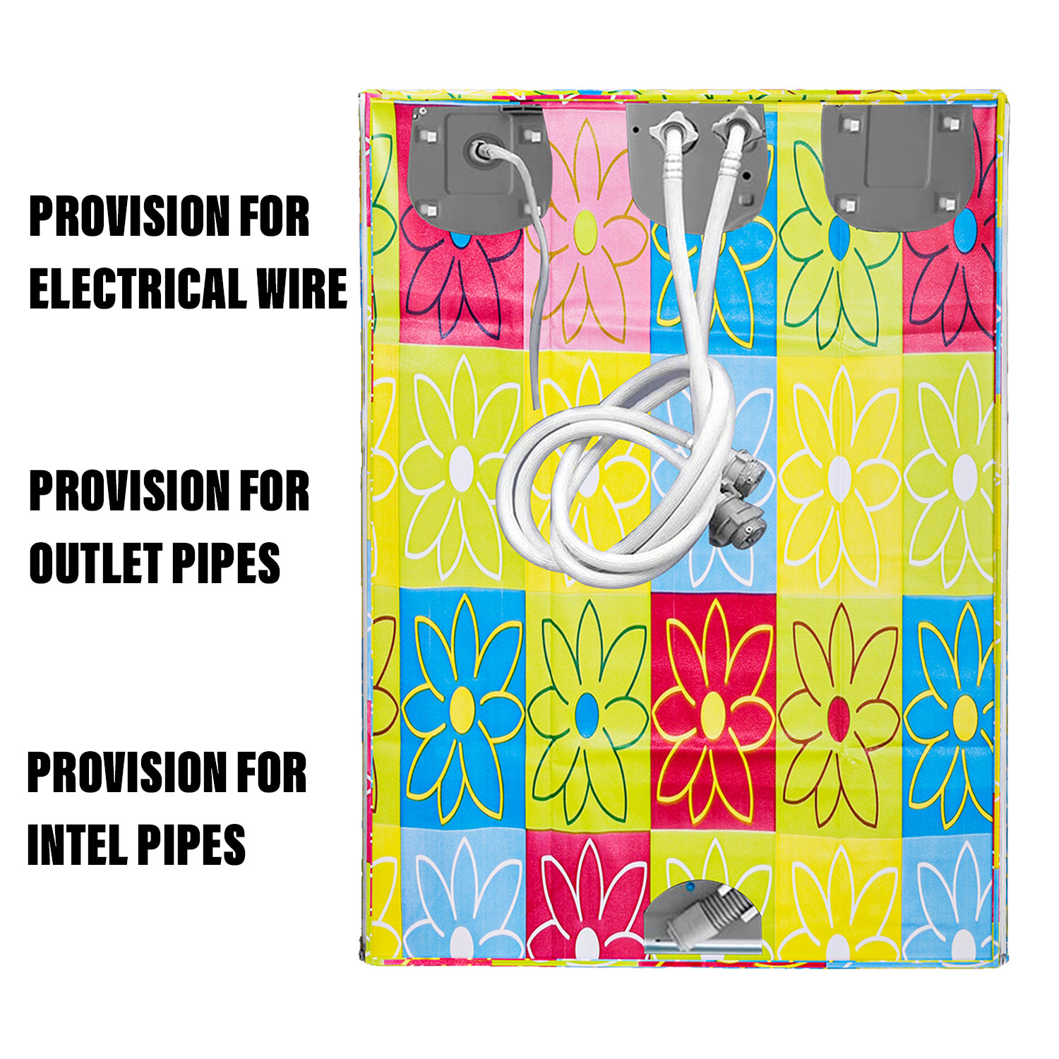 Kuber Industries Washing Machine Cover | Yellow & Check Print Washing Machine Cover | PVC | Top Load Fully-Automatic Washing Machine Cover | Multi