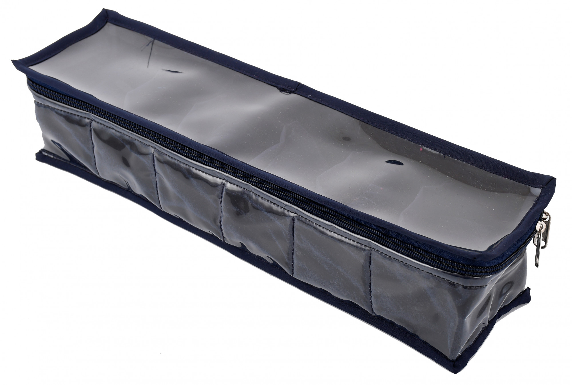 Kuber Industries Watch Case/Wrist Watch Holder/Watch Organizer/Bracelet Pouch Transparent Top Watch Case With 6 Roll  (Blue) -CTKTC39129