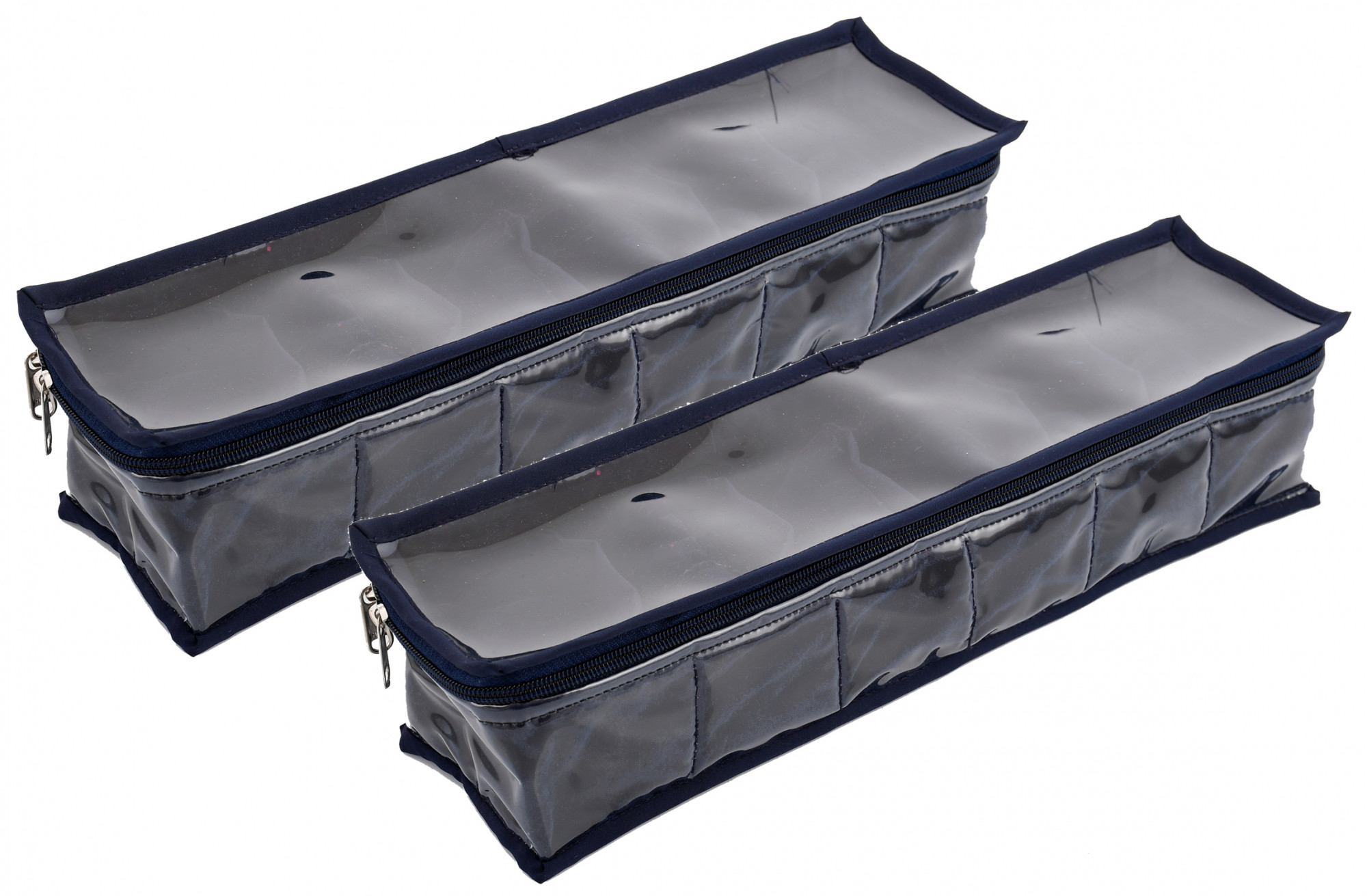 Kuber Industries Watch Case/Wrist Watch Holder/Watch Organizer/Bracelet Pouch Transparent Top Watch Case With 6 Roll  (Blue) -CTKTC39129