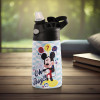 Water Bottle | Disney Mickey Oh Boy | 350 ml Insulated Water Bottle | Button Press Sipper Bottle for Adults &amp; Kids | BPA-Free | Steel Bottle for Travel | Gym Bottle | Sky Blue