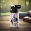Water Bottle | Disney Minnie Star | 350 ml Insulated Water Bottle | Button Press Sipper Bottle for Adults &amp; Kids | BPA-Free | Steel Bottle for Travel | Gym Bottle | Pink