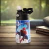Water Bottle | Marvel Spiderman | 350 ml Insulated Water Bottle | Button Press Sipper Bottle for Adults & Kids | BPA-Free | Steel Bottle for Travel | Gym Bottle | Blue