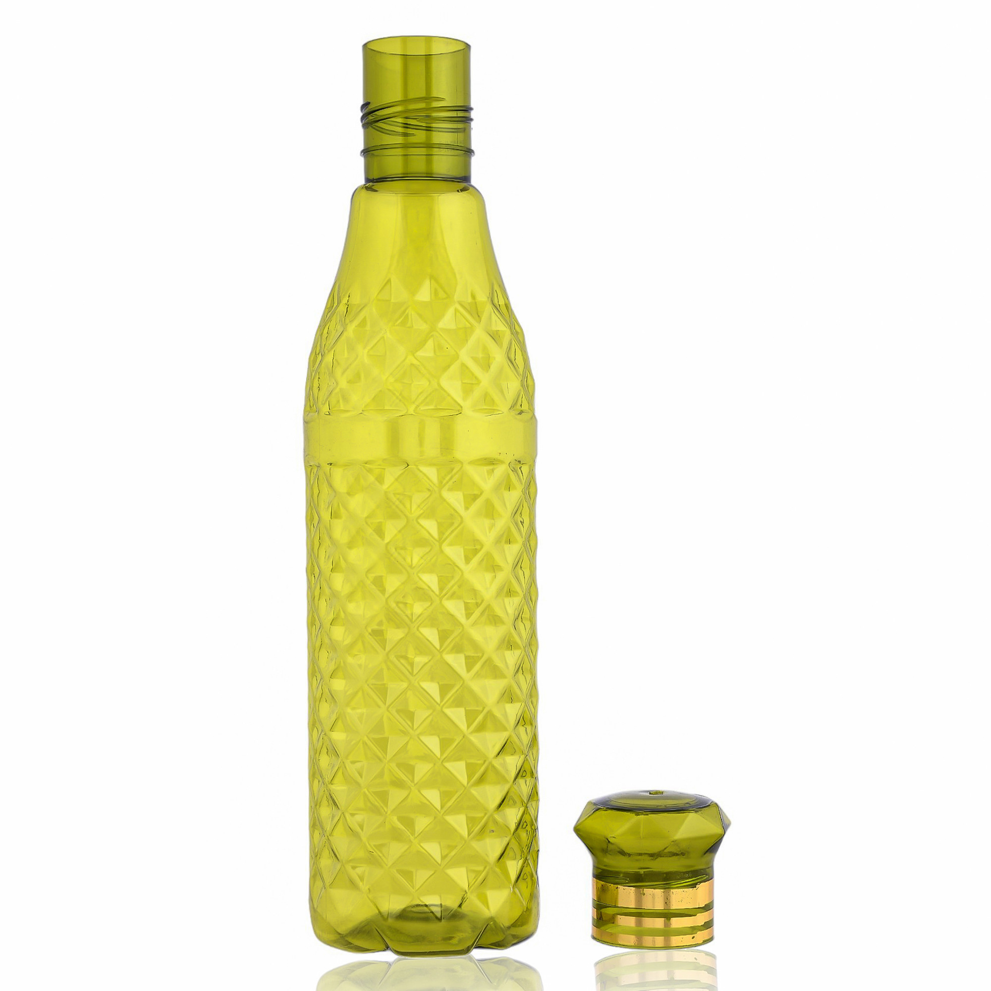 Kuber Industries Water Bottle  Plastic Water Bottle for Fridge  Water Bottle for Kitchen  Ideal for Restaurant  Water Bottle for Refrigerator  Crystal Bingo Bottle  1 LTR  Pack of 3  Green