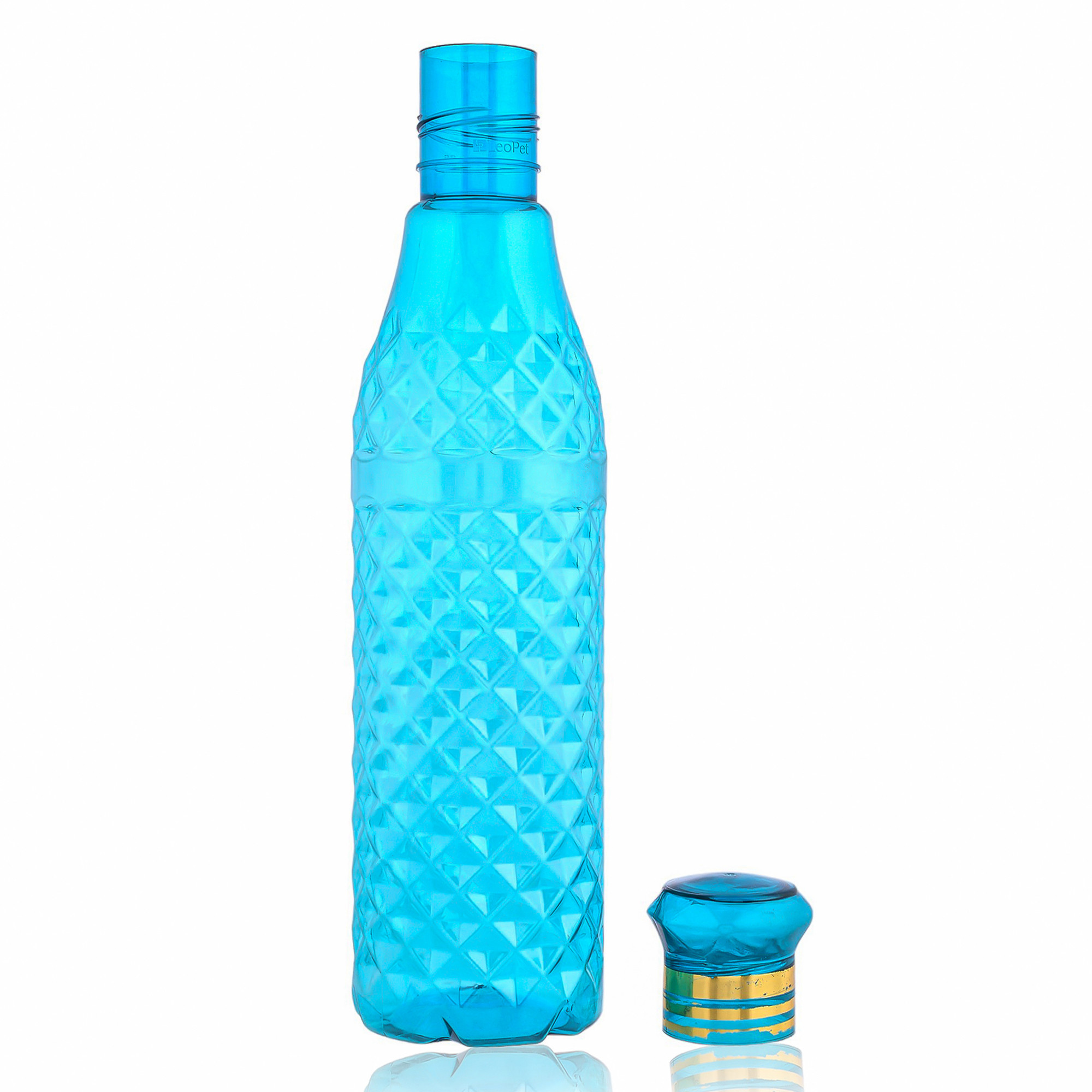 Kuber Industries Water Bottle  Plastic Water Bottle for Fridge  Water Bottle for Kitchen  Ideal for Restaurant  Water Bottle for Refrigerator  Crystal Bingo Bottle  1 LTR  Pack of 3  Blue