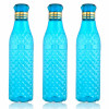 Water Bottle | Plastic Water Bottle for Fridge | Water Bottle for Kitchen | Ideal for Restaurant | Water Bottle for Refrigerator | Crystal Bingo Bottle | 1 LTR | Pack of 3 | Blue