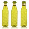 Water Bottle | Plastic Water Bottle for Fridge | Water Bottle for Kitchen | Ideal for Restaurant | Water Bottle for Refrigerator | Crystal Bingo Bottle | 1 LTR | Pack of 3 | Green