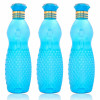 Water Bottle | Plastic Water Bottle for Fridge | Water Bottle for Kitchen | Ideal for Restaurant | Water Bottle for Refrigerator | Dolphine Bottle | 1 LTR | Pack of 3 | Blue