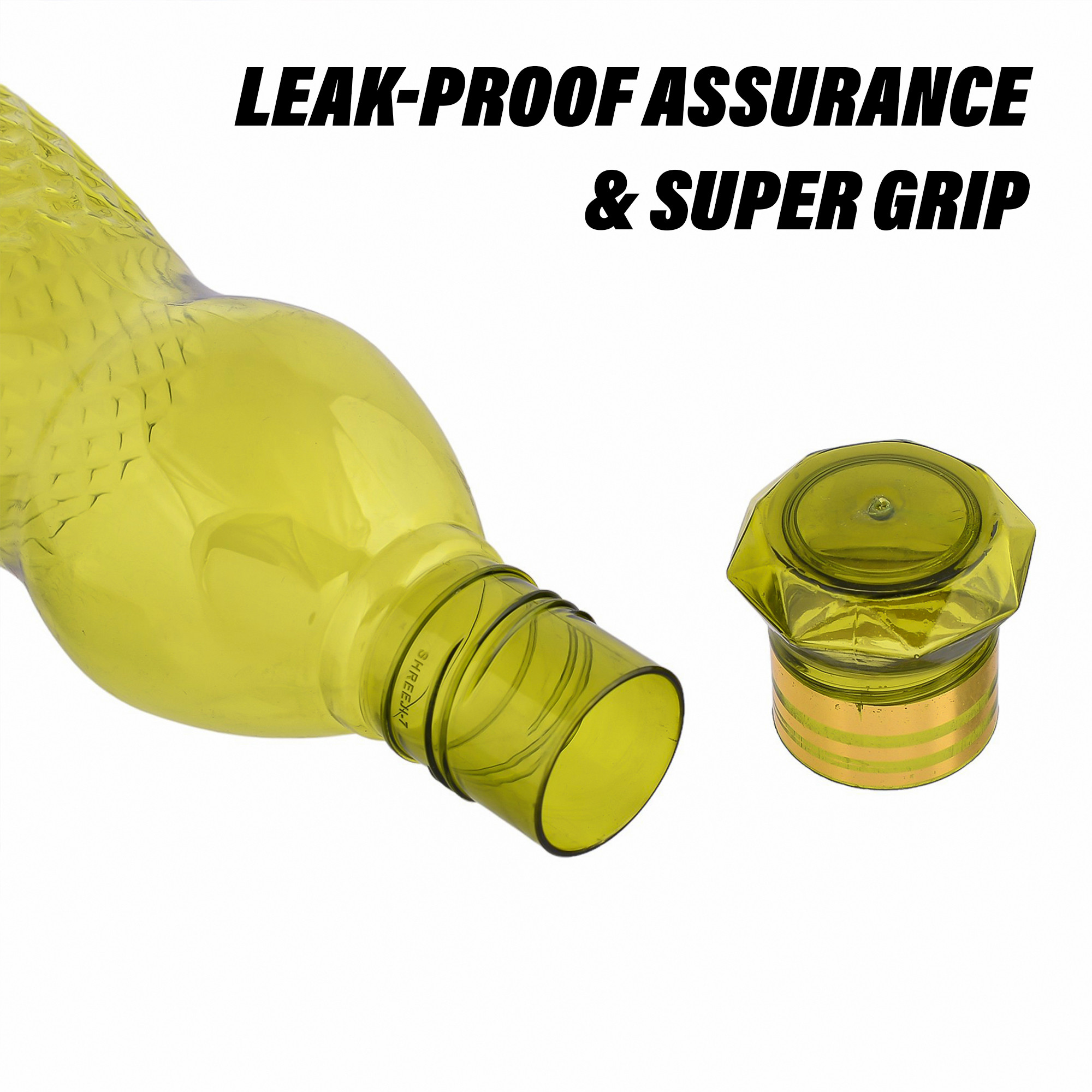 Kuber Industries Water Bottle  Plastic Water Bottle for Fridge  Water Bottle for Kitchen  Ideal for Restaurant  Water Bottle for Refrigerator  Dolphine Bottle  1 LTR  Pack of 3  Green