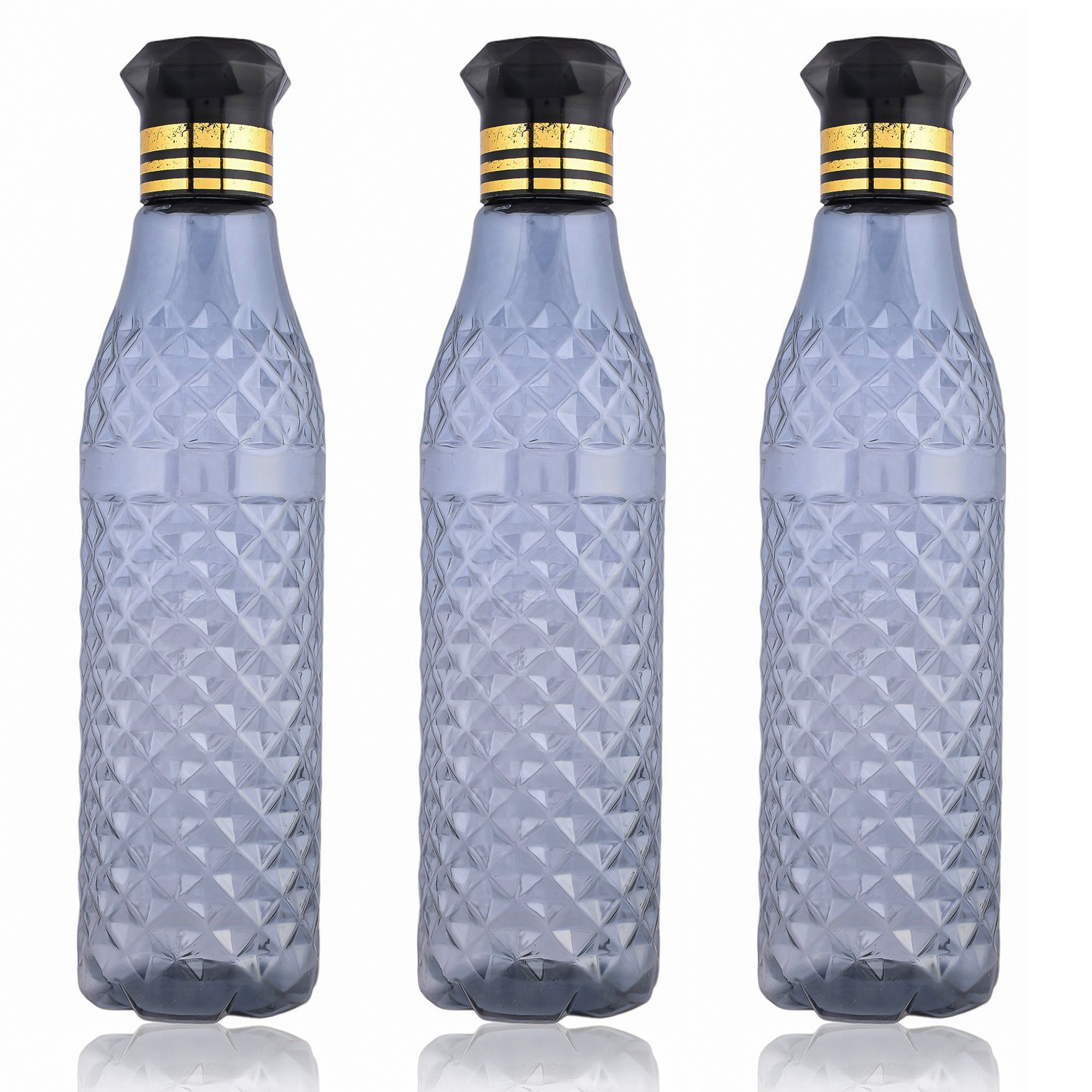 Kuber Industries Water Bottle | Plastic Water Bottle for Fridge | Water Bottle for Kitchen | Ideal for Restaurant | Water Bottle for Refrigerator | Crystal Bingo Bottle | 1 LTR |Black