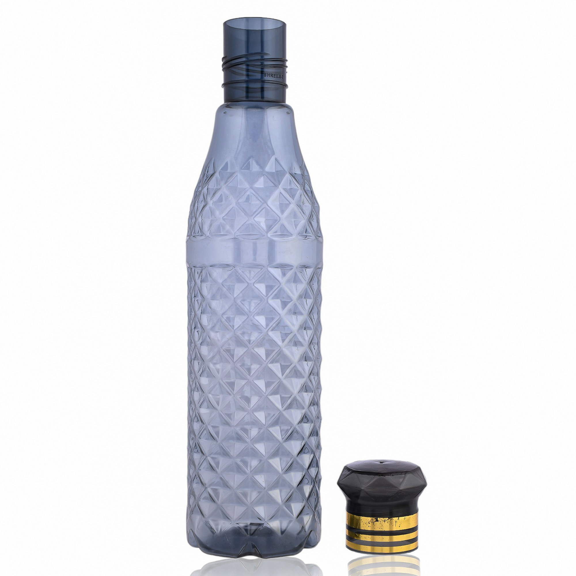 Kuber Industries Water Bottle | Plastic Water Bottle for Fridge | Water Bottle for Kitchen | Ideal for Restaurant | Water Bottle for Refrigerator | Crystal Bingo Bottle | 1 LTR |Black