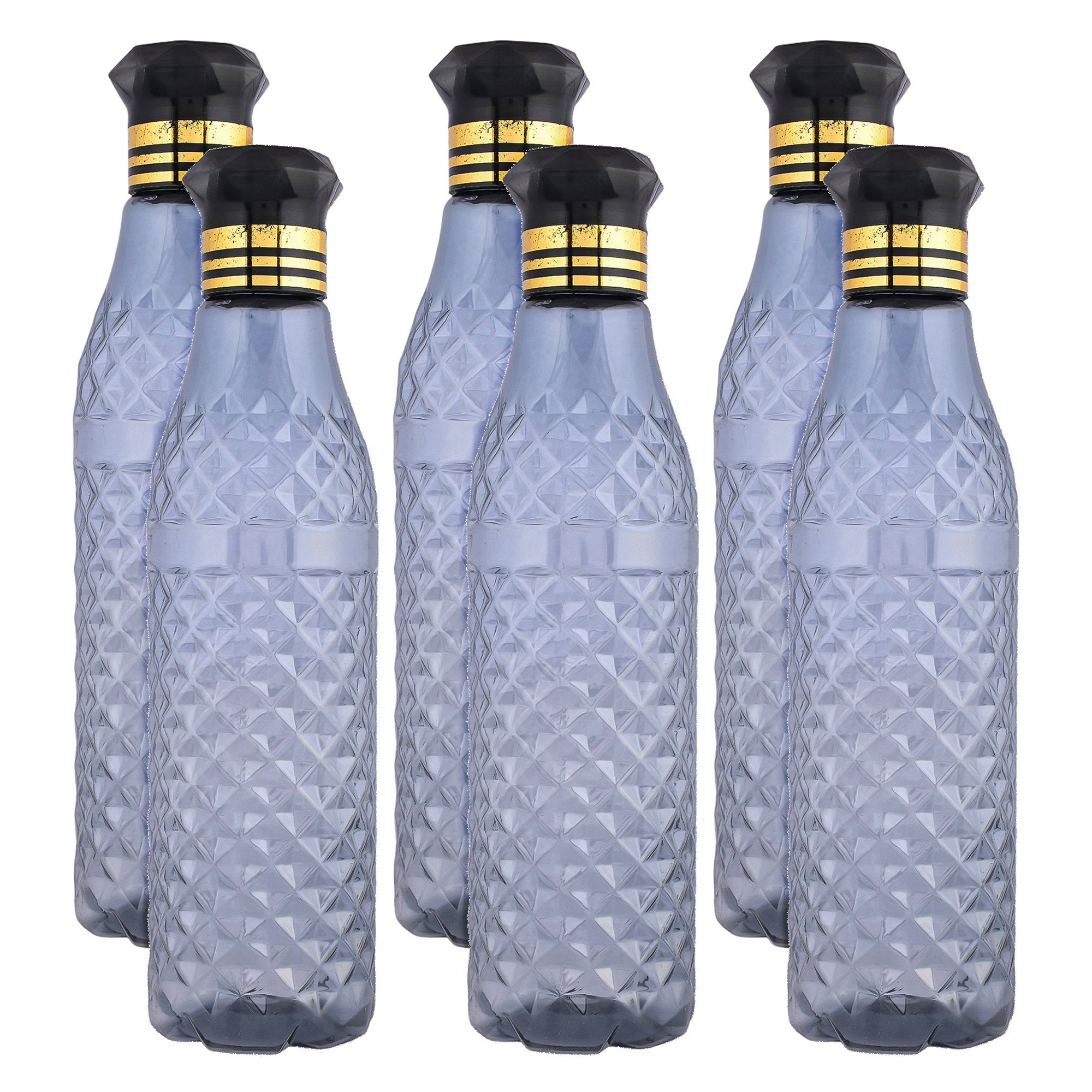 Kuber Industries Water Bottle | Plastic Water Bottle for Fridge | Water Bottle for Kitchen | Ideal for Restaurant | Water Bottle for Refrigerator | Crystal Bingo Bottle | 1 LTR |Black