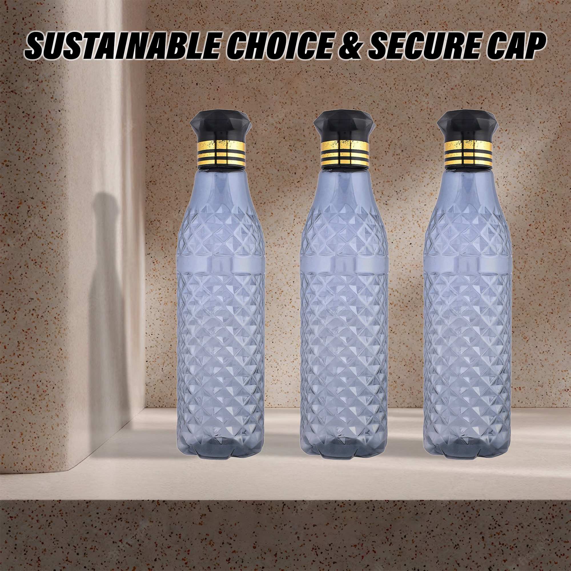 Kuber Industries Water Bottle | Plastic Water Bottle for Fridge | Water Bottle for Kitchen | Ideal for Restaurant | Water Bottle for Refrigerator | Crystal Bingo Bottle | 1 LTR | Pack of 9 | Multi