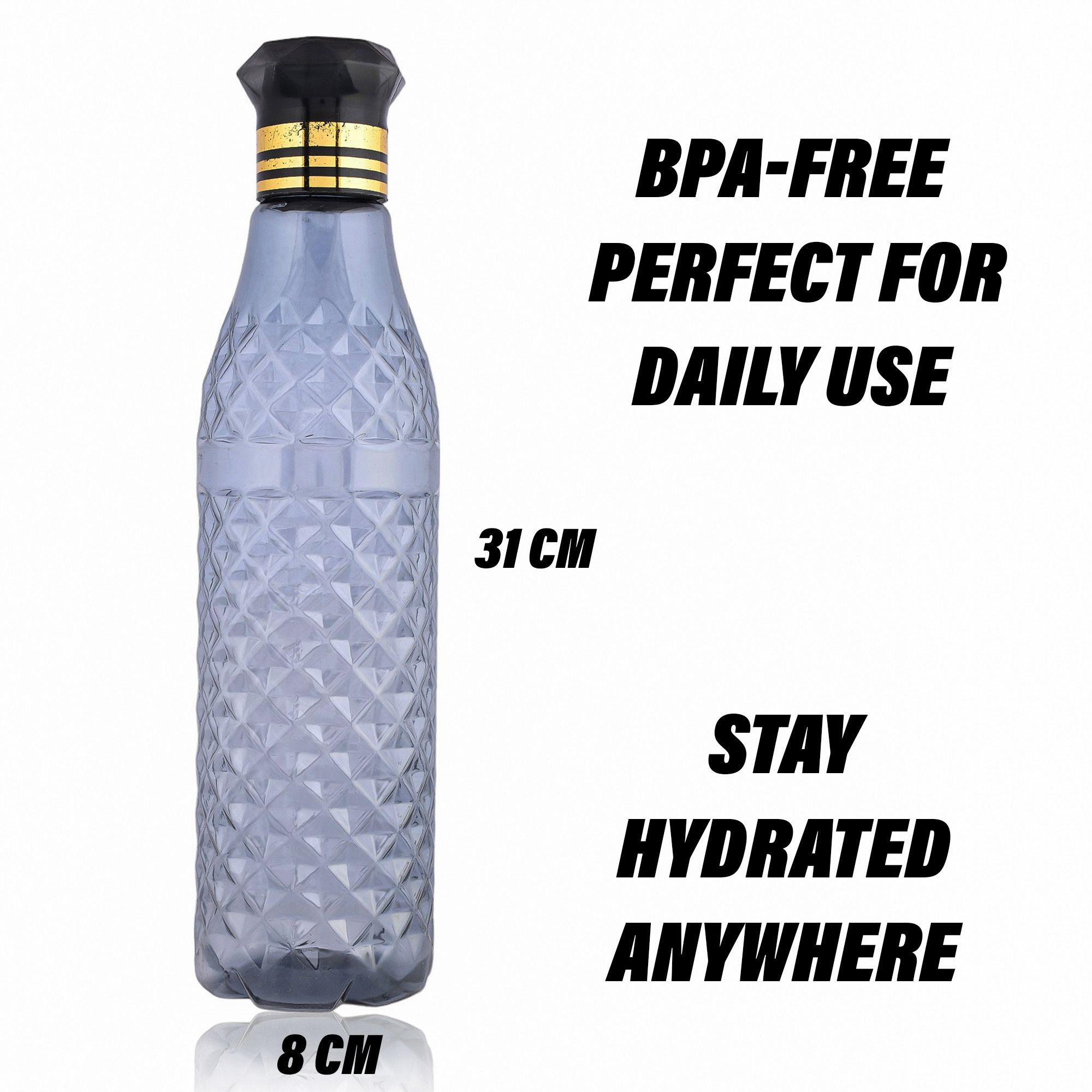 Kuber Industries Water Bottle | Plastic Water Bottle for Fridge | Water Bottle for Kitchen | Ideal for Restaurant | Water Bottle for Refrigerator | Crystal Bingo Bottle | 1 LTR | Pack of 12 | Multi