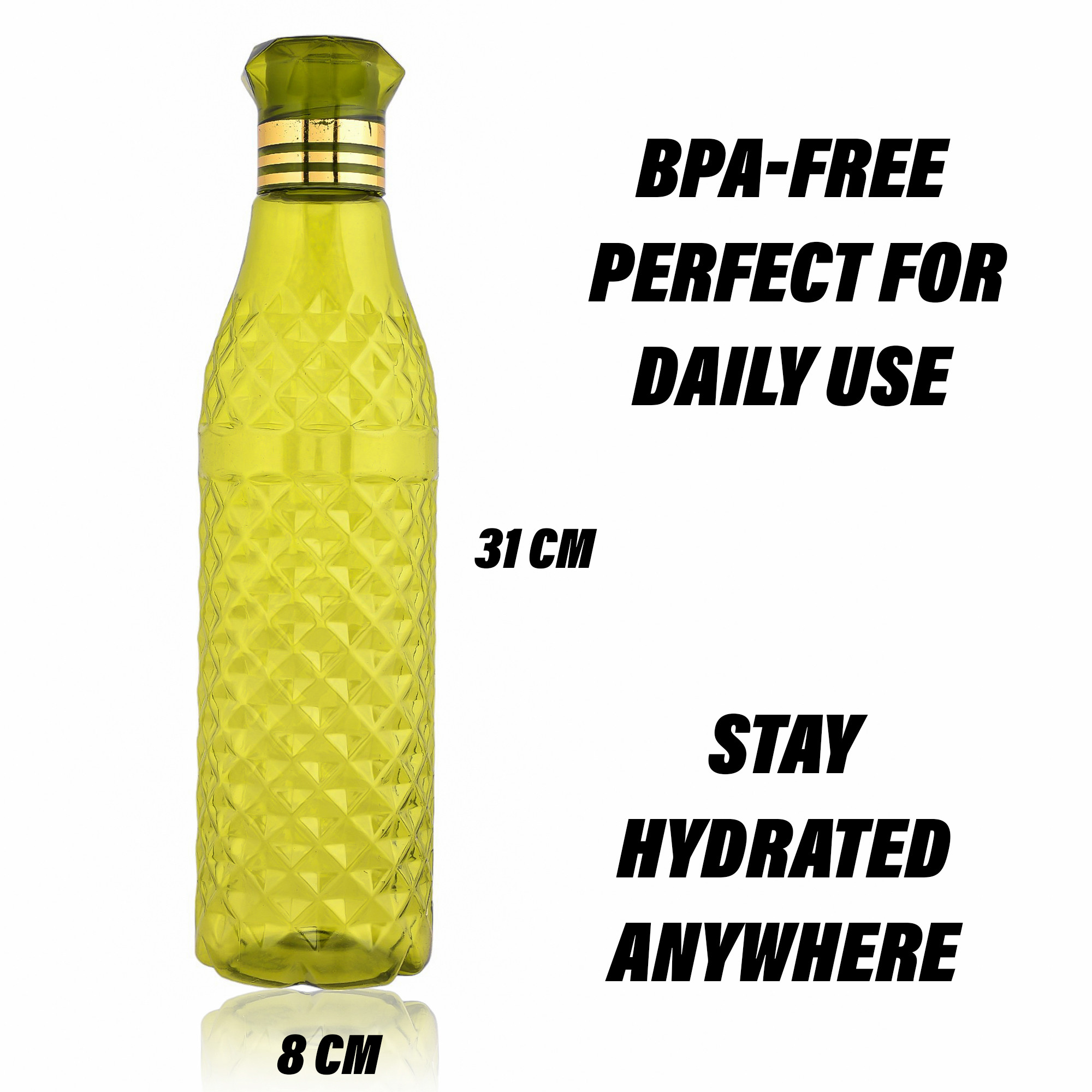 Kuber Industries Water Bottle | Plastic Water Bottle for Fridge | Water Bottle for Kitchen | Ideal for Restaurant | Water Bottle for Refrigerator | Crystal Bingo Bottle | 1 LTR | Pack of 12 | Multi