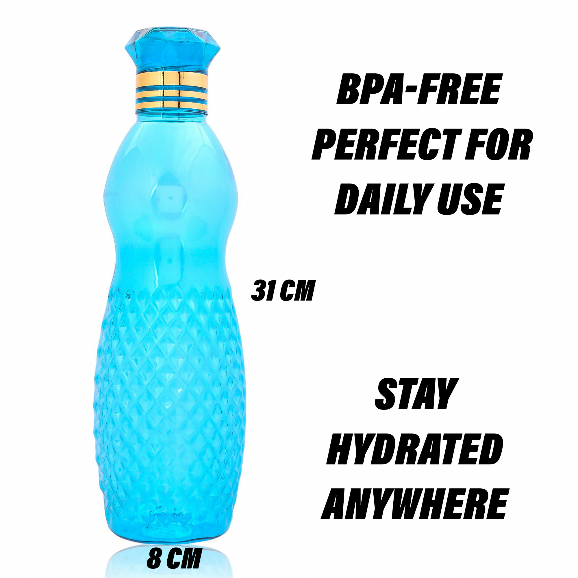Kuber Industries Water Bottle | Plastic Water Bottle for Fridge | Water Bottle for Kitchen | Ideal for Restaurant | Water Bottle for Refrigerator | Dolphine Bottle | 1 LTR |Blue