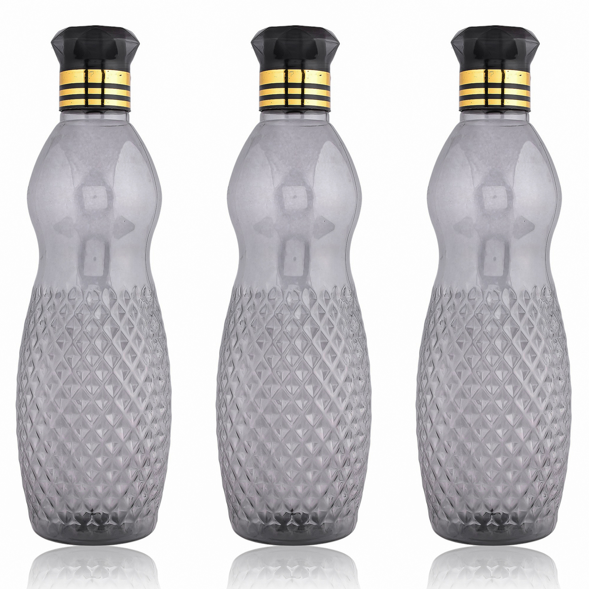 Kuber Industries Water Bottle | Plastic Water Bottle for Fridge | Water Bottle for Kitchen | Ideal for Restaurant | Water Bottle for Refrigerator | Dolphine Bottle | 1 LTR |Black