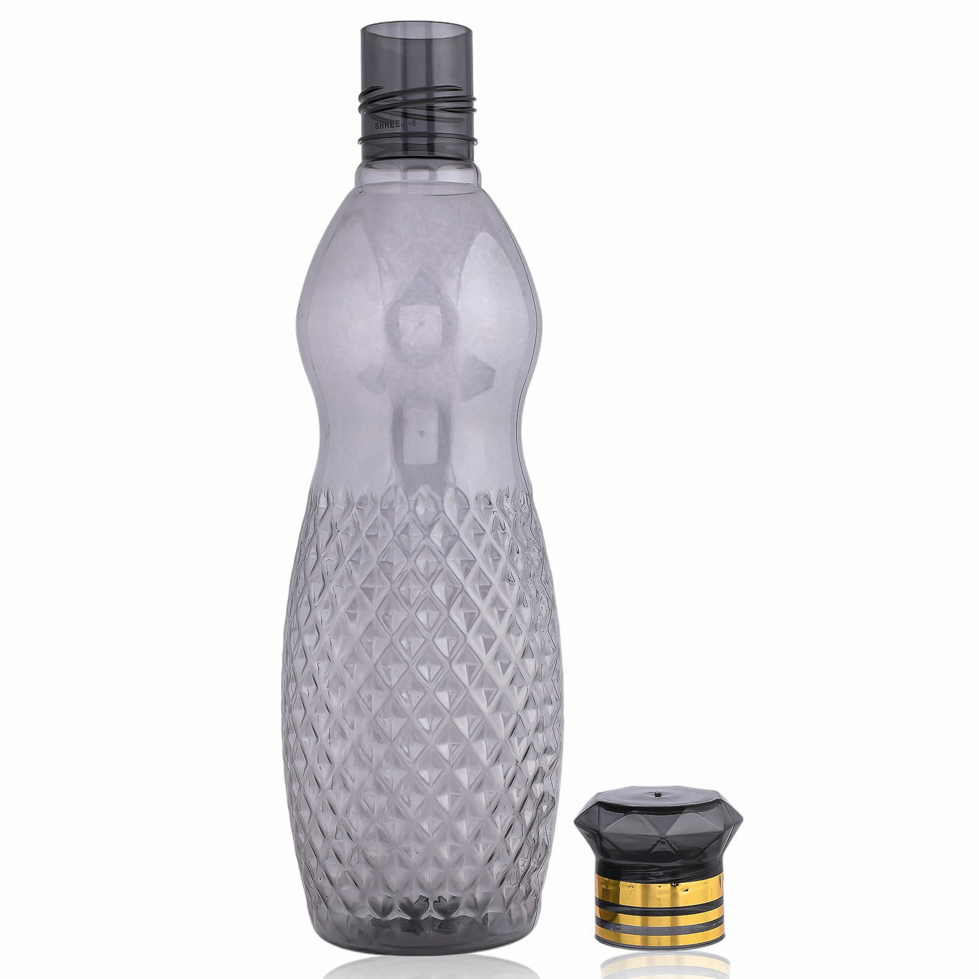 Kuber Industries Water Bottle | Plastic Water Bottle for Fridge | Water Bottle for Kitchen | Ideal for Restaurant | Water Bottle for Refrigerator | Dolphine Bottle | 1 LTR |Black