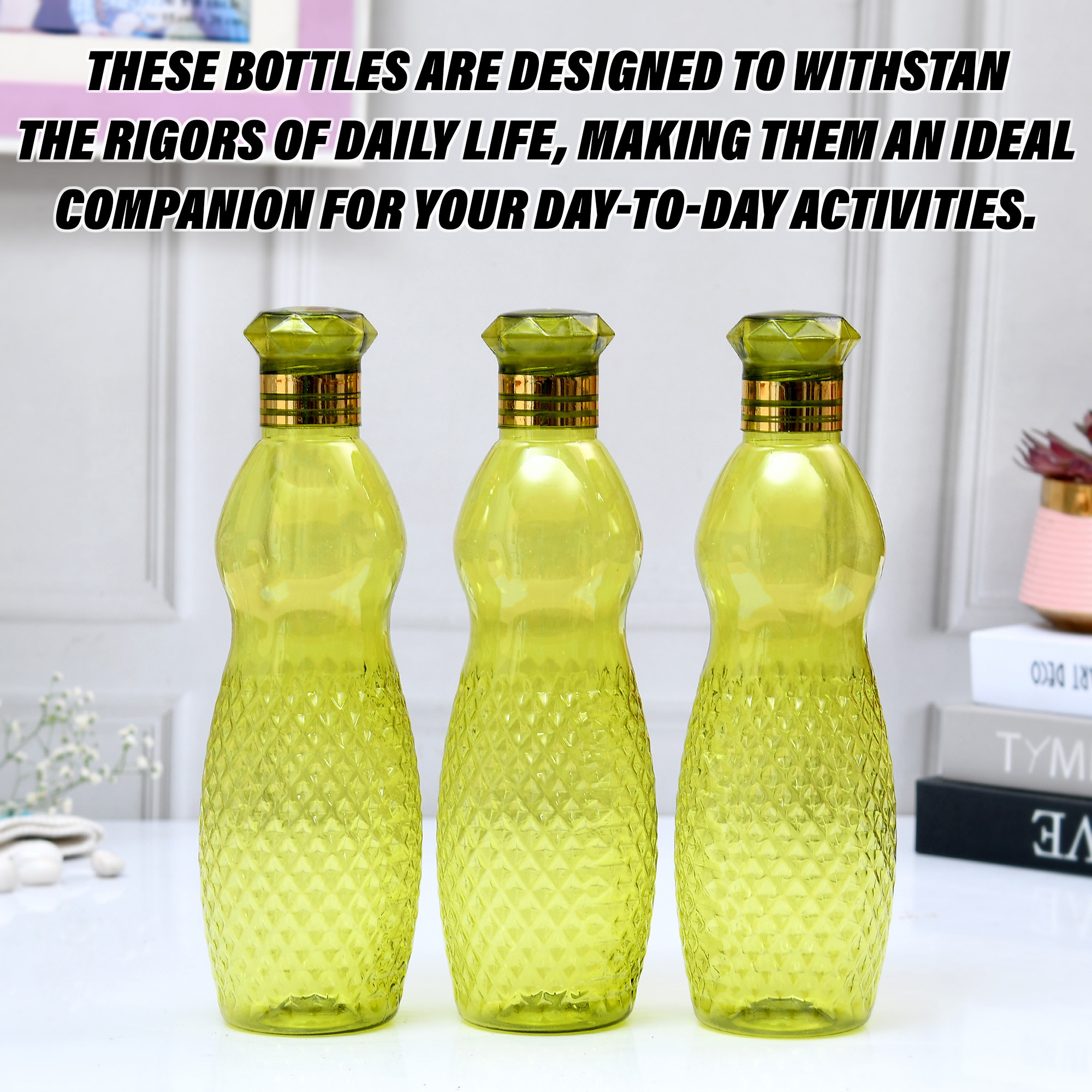 Kuber Industries Water Bottle | Plastic Water Bottle for Fridge | Water Bottle for Kitchen | Ideal for Restaurant | Water Bottle for Refrigerator | Dolphine Bottle | 1 LTR |Green