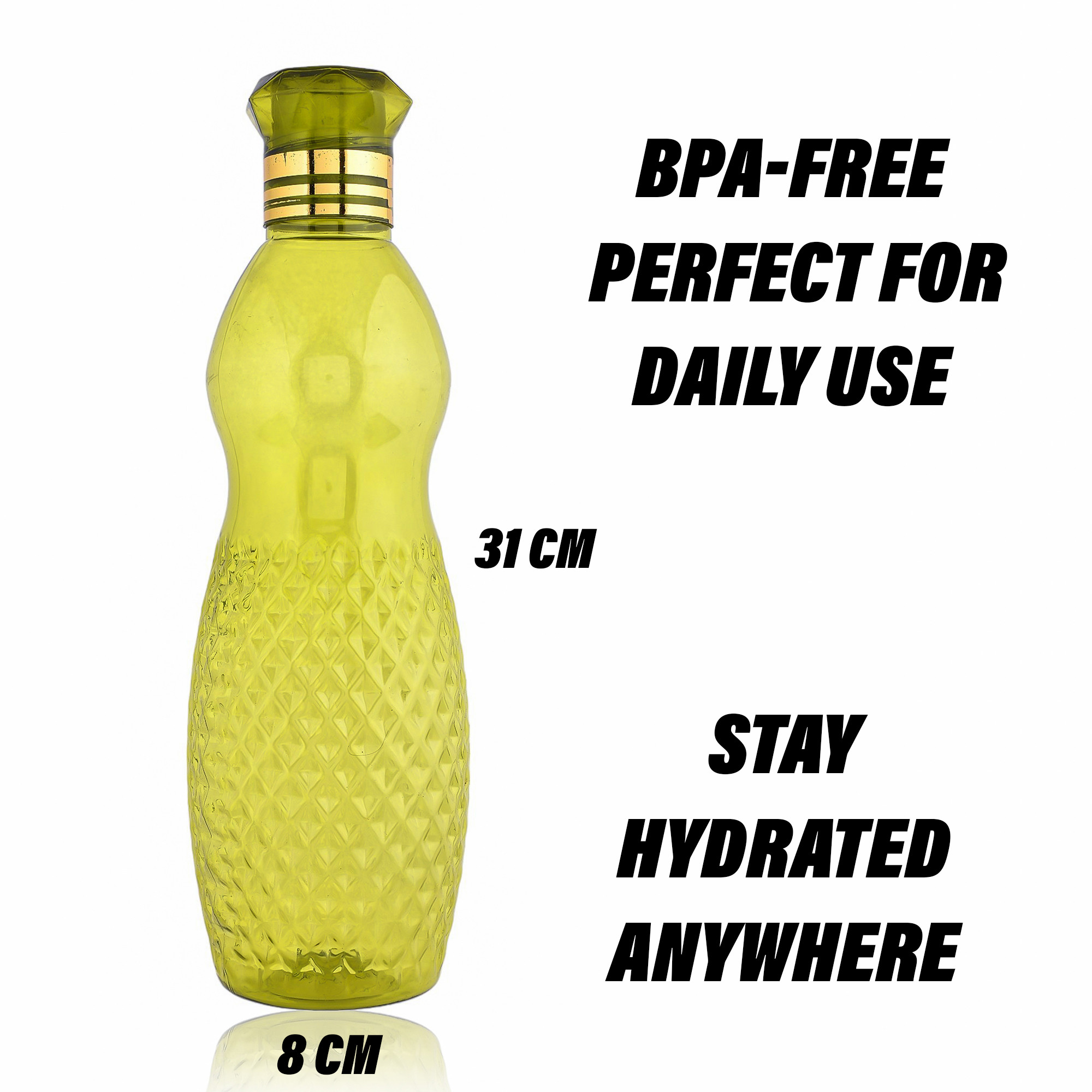 Kuber Industries Water Bottle | Plastic Water Bottle for Fridge | Water Bottle for Kitchen | Ideal for Restaurant | Water Bottle for Refrigerator | Dolphine Bottle | 1 LTR | Pack of 6 | Multi