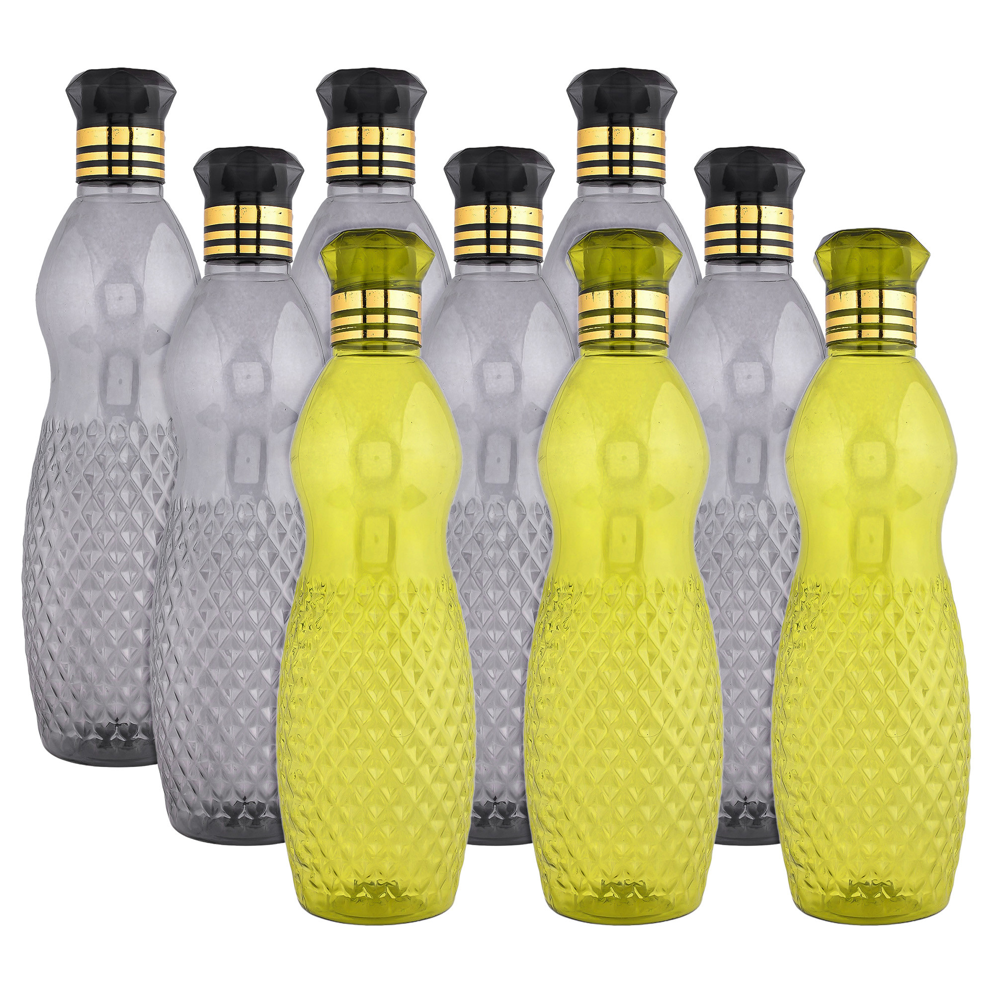 Kuber Industries Water Bottle | Plastic Water Bottle for Fridge | Water Bottle for Kitchen | Ideal for Restaurant | Water Bottle for Refrigerator | Dolphine Bottle | 1 LTR | Pack of 9 | Multi