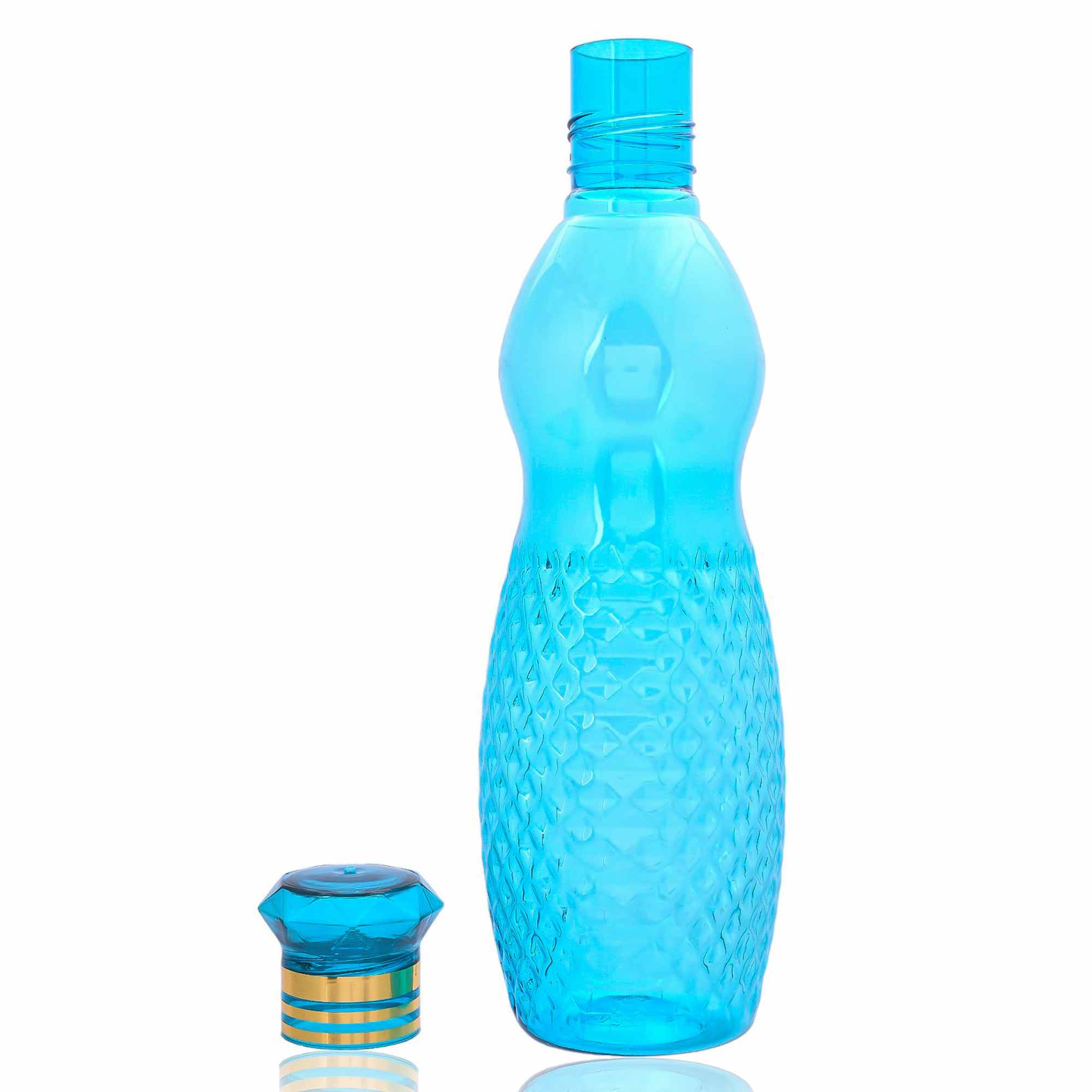 Kuber Industries Water Bottle | Plastic Water Bottle for Fridge | Water Bottle for Kitchen | Ideal for Restaurant | Water Bottle for Refrigerator | Dolphine Bottle | 1 LTR | Pack of 9 | Multi