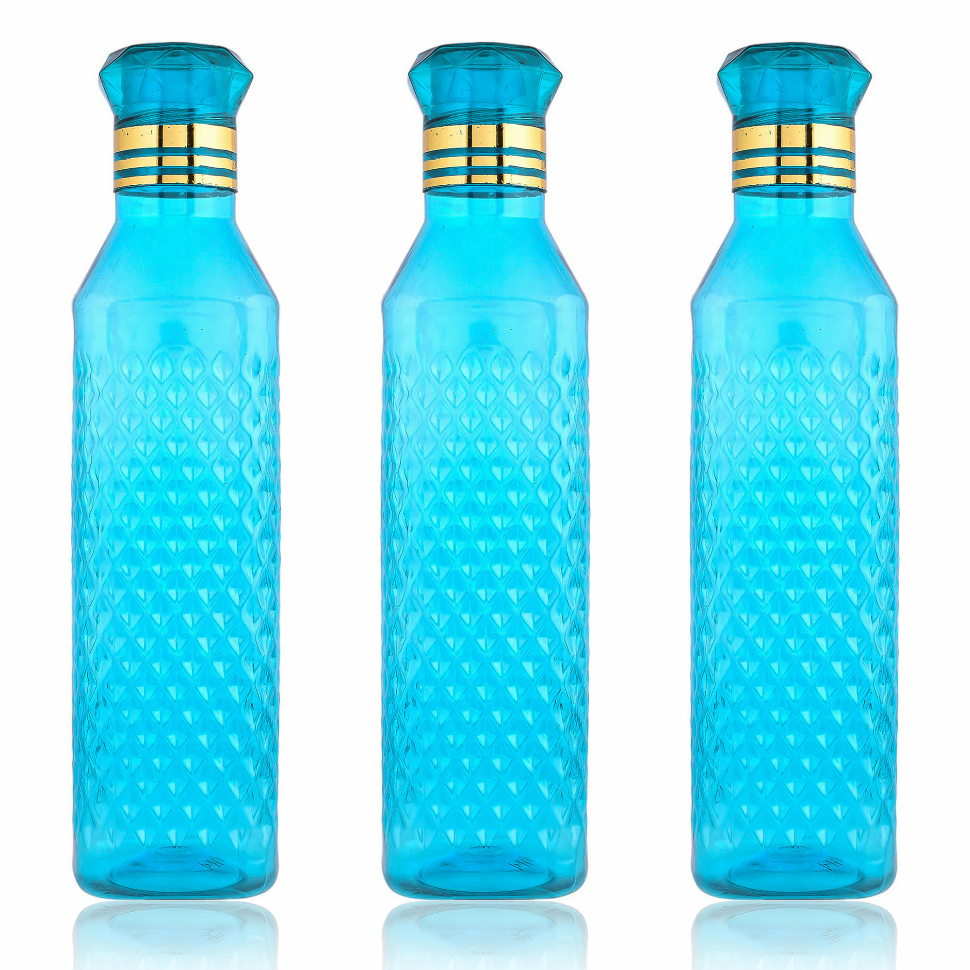 Kuber Industries Water Bottle | Plastic Water Bottle for Fridge | Water Bottle for Kitchen | Ideal for Restaurant | Water Bottle for Refrigerator | Square H2O Bottle | 1 LTR |Blue