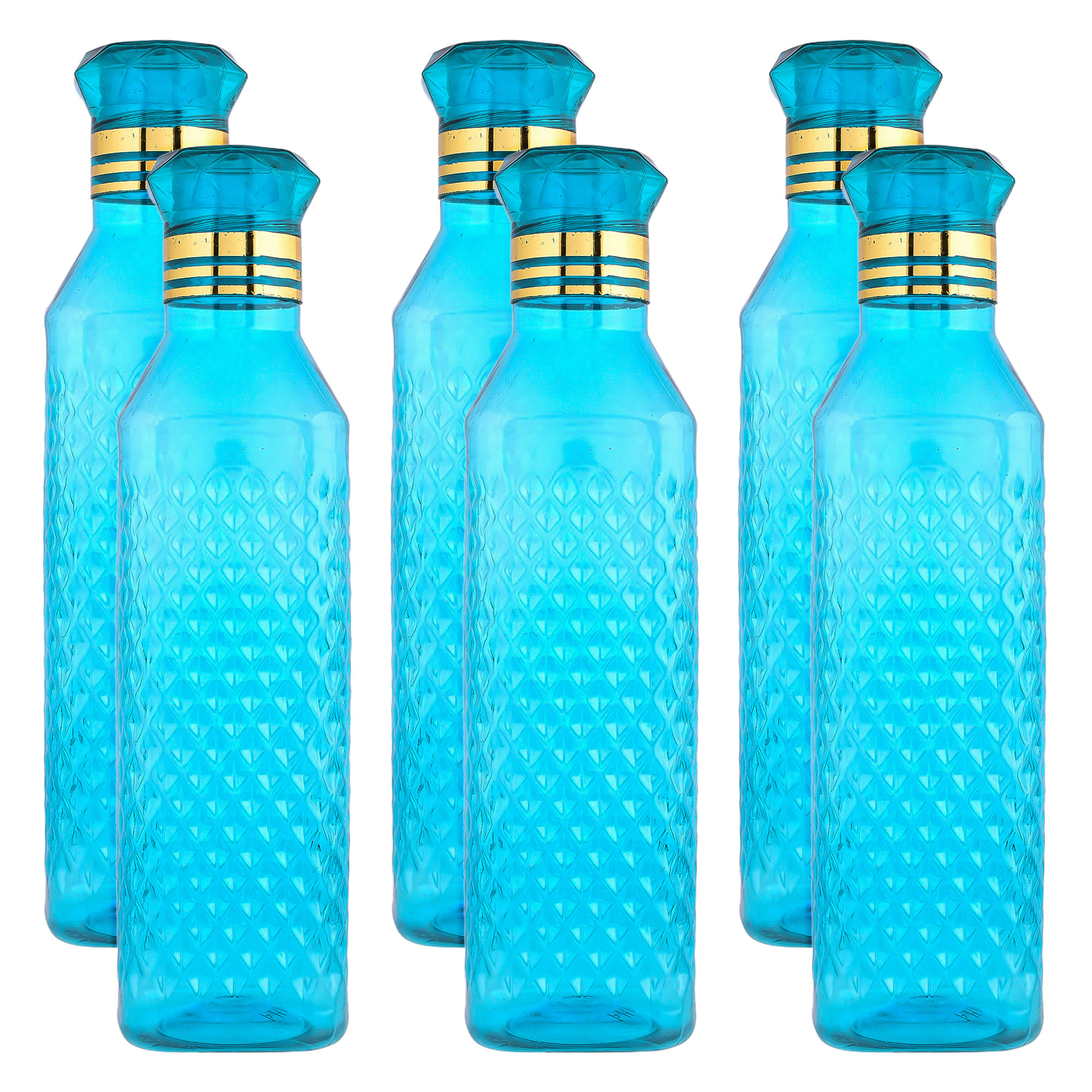 Kuber Industries Water Bottle | Plastic Water Bottle for Fridge | Water Bottle for Kitchen | Ideal for Restaurant | Water Bottle for Refrigerator | Square H2O Bottle | 1 LTR |Blue