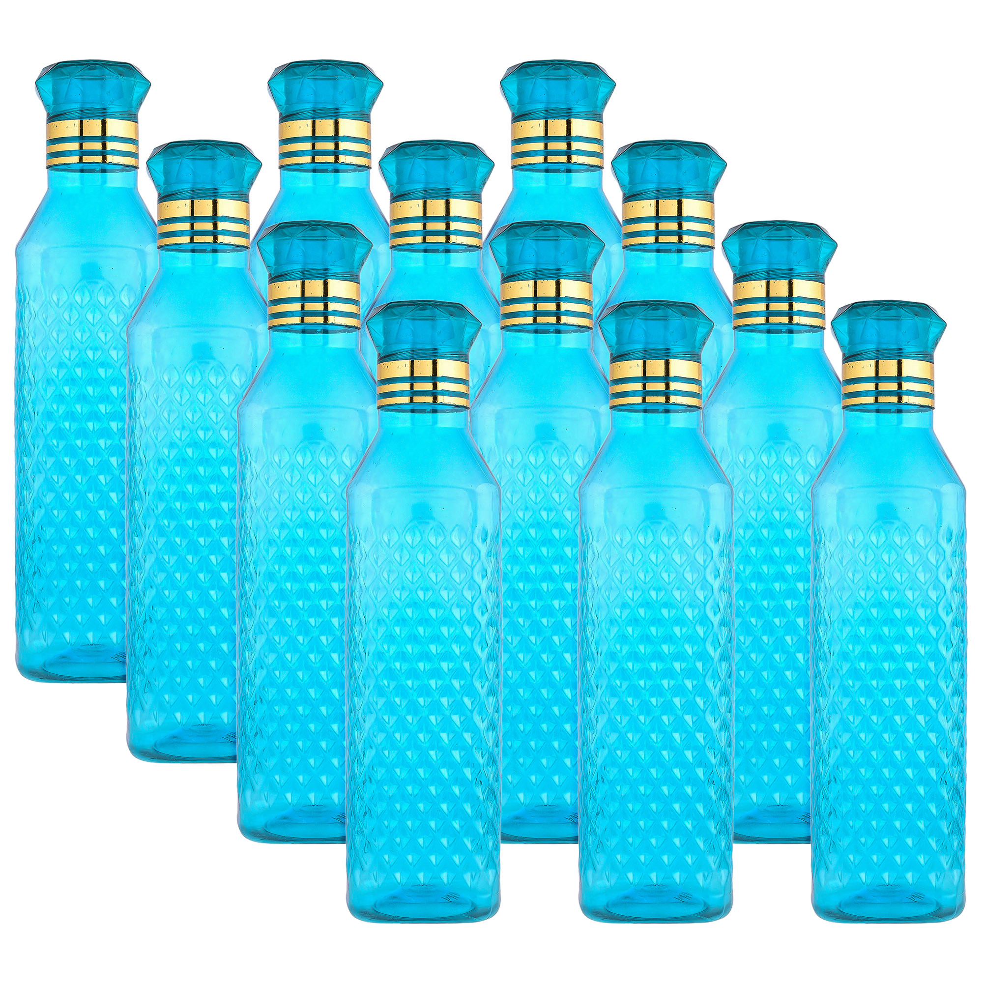Kuber Industries Water Bottle | Plastic Water Bottle for Fridge | Water Bottle for Kitchen | Ideal for Restaurant | Water Bottle for Refrigerator | Square H2O Bottle | 1 LTR |Blue