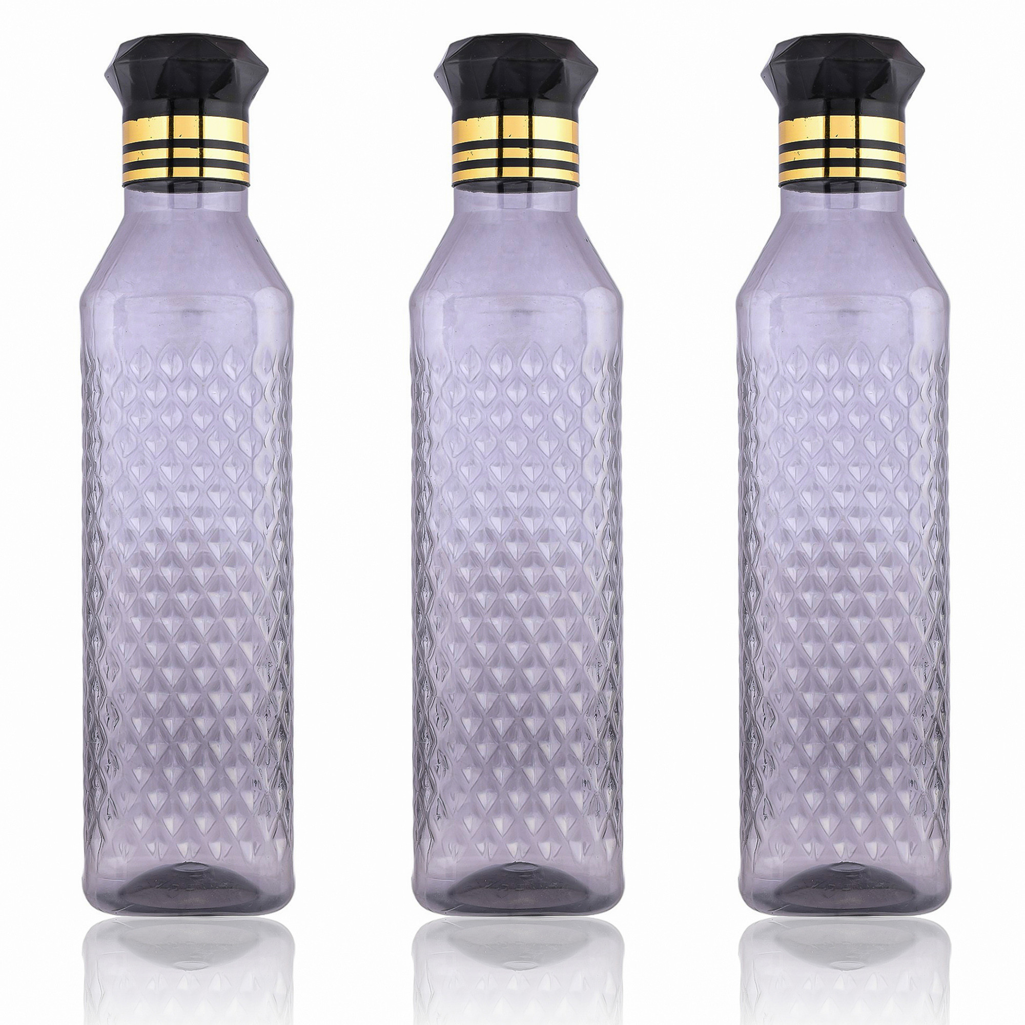 Kuber Industries Water Bottle | Plastic Water Bottle for Fridge | Water Bottle for Kitchen | Ideal for Restaurant | Water Bottle for Refrigerator | Square H2O Bottle | 1 LTR |Black