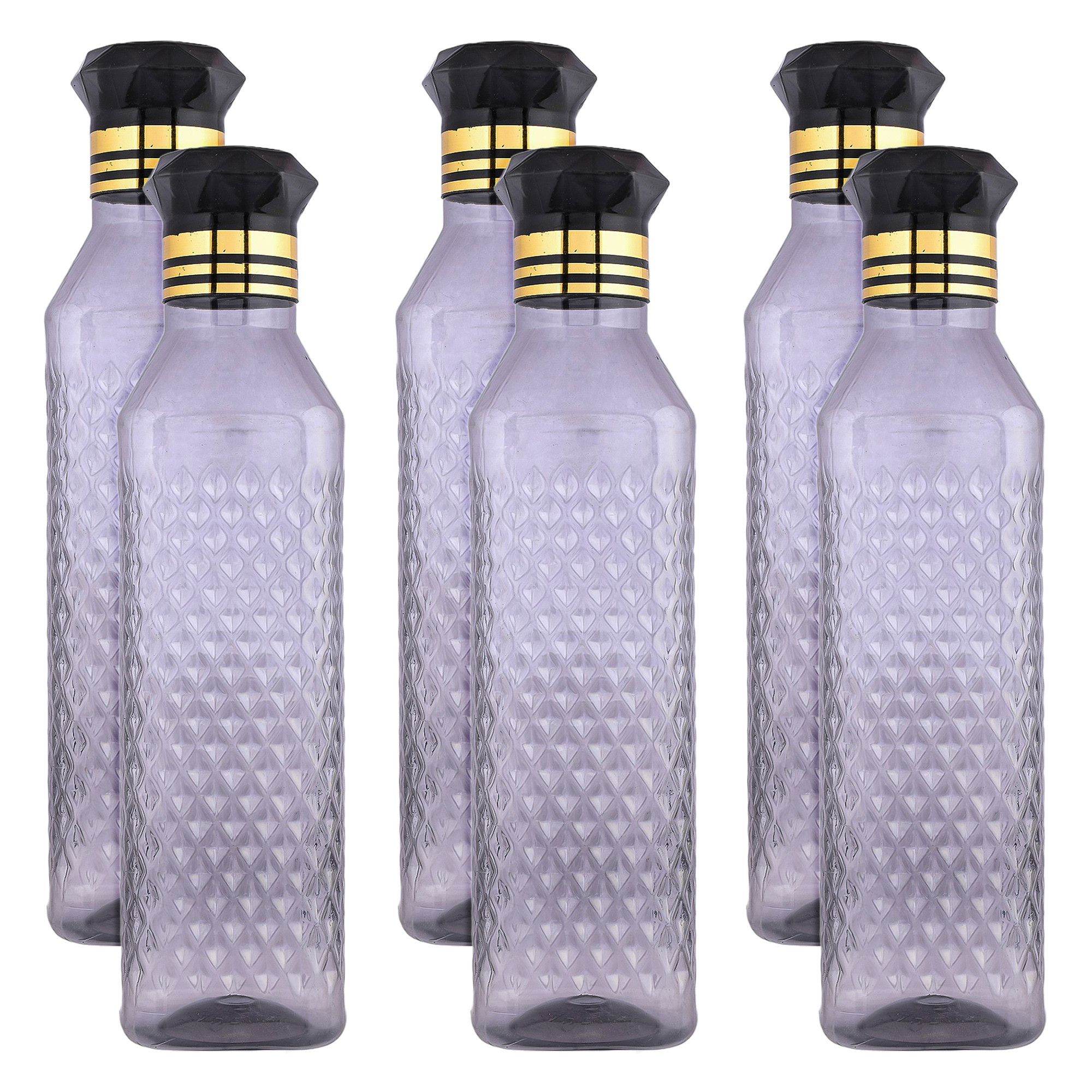 Kuber Industries Water Bottle | Plastic Water Bottle for Fridge | Water Bottle for Kitchen | Ideal for Restaurant | Water Bottle for Refrigerator | Square H2O Bottle | 1 LTR |Black