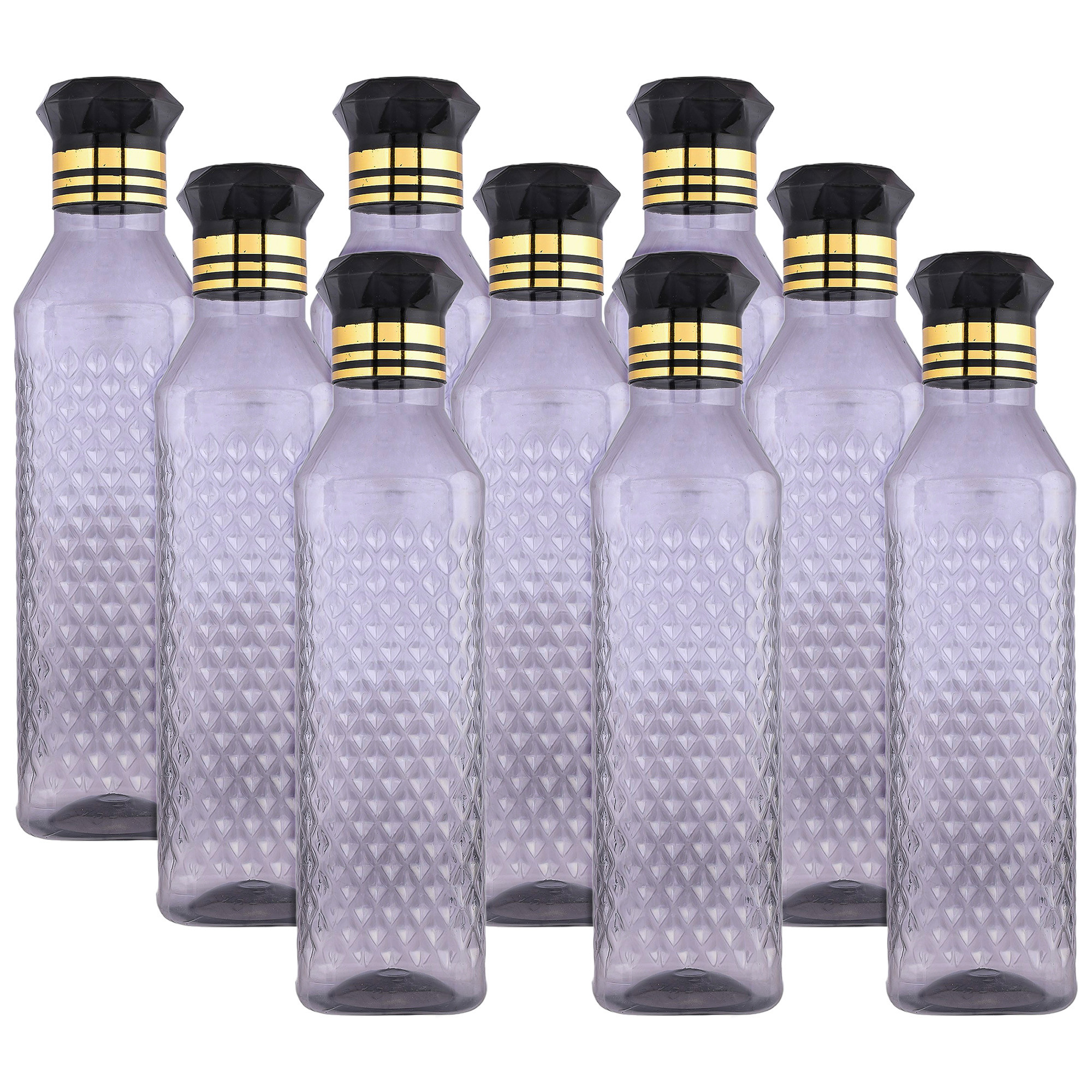 Kuber Industries Water Bottle | Plastic Water Bottle for Fridge | Water Bottle for Kitchen | Ideal for Restaurant | Water Bottle for Refrigerator | Square H2O Bottle | 1 LTR |Black