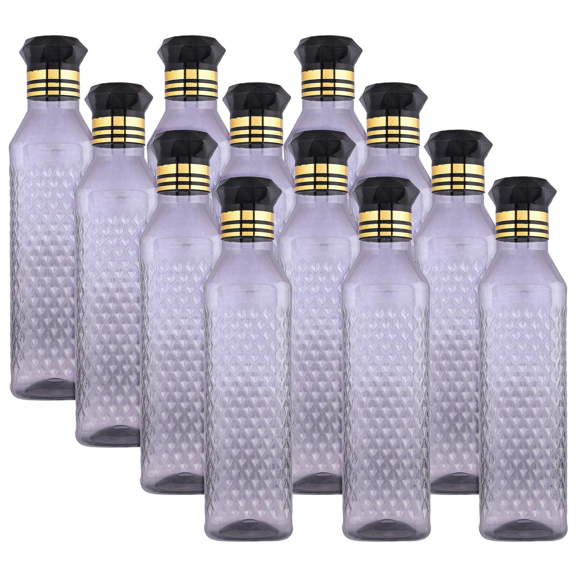 Kuber Industries Water Bottle | Plastic Water Bottle for Fridge | Water Bottle for Kitchen | Ideal for Restaurant | Water Bottle for Refrigerator | Square H2O Bottle | 1 LTR |Black