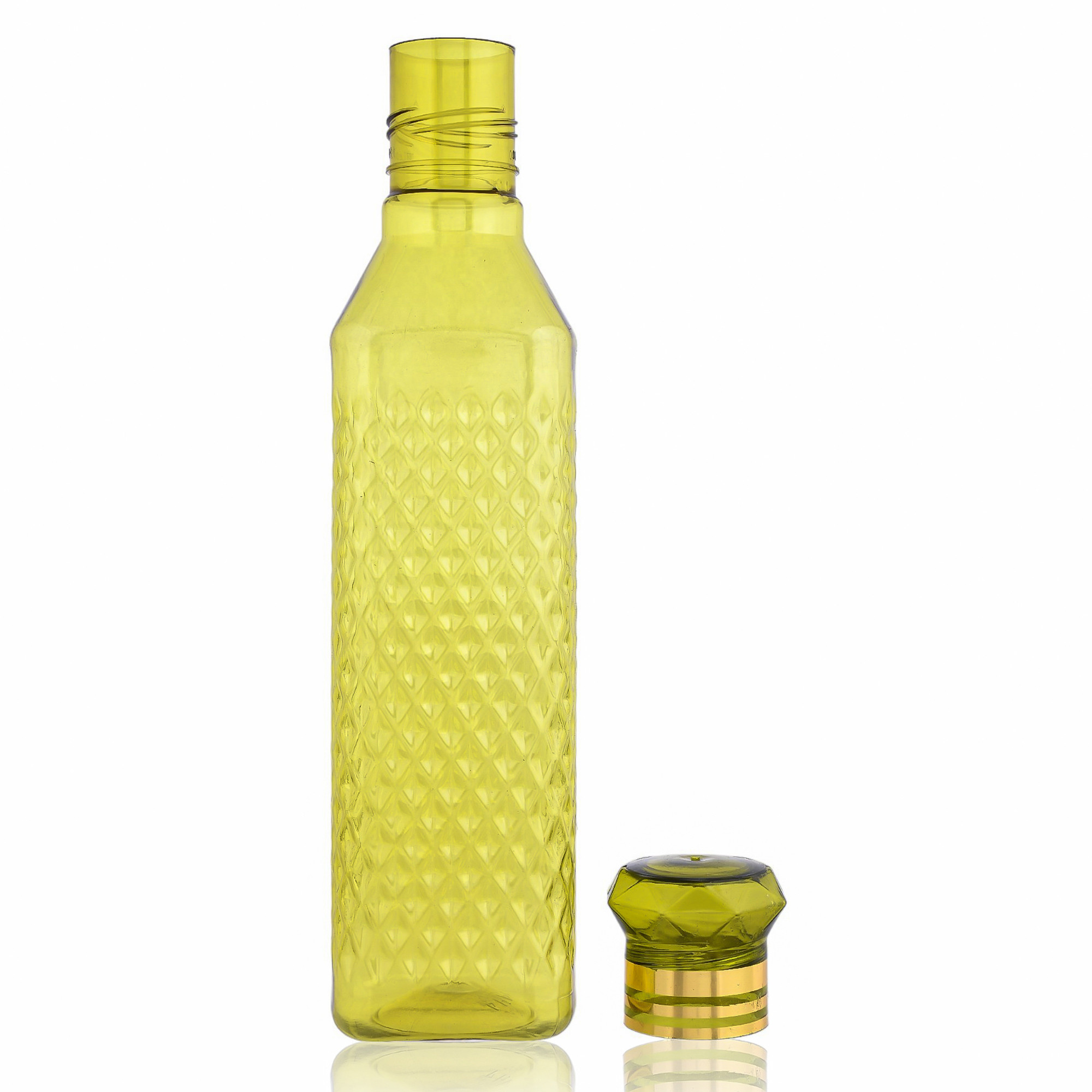 Kuber Industries Water Bottle | Plastic Water Bottle for Fridge | Water Bottle for Kitchen | Ideal for Restaurant | Water Bottle for Refrigerator | Square H2O Bottle | 1 LTR |Green