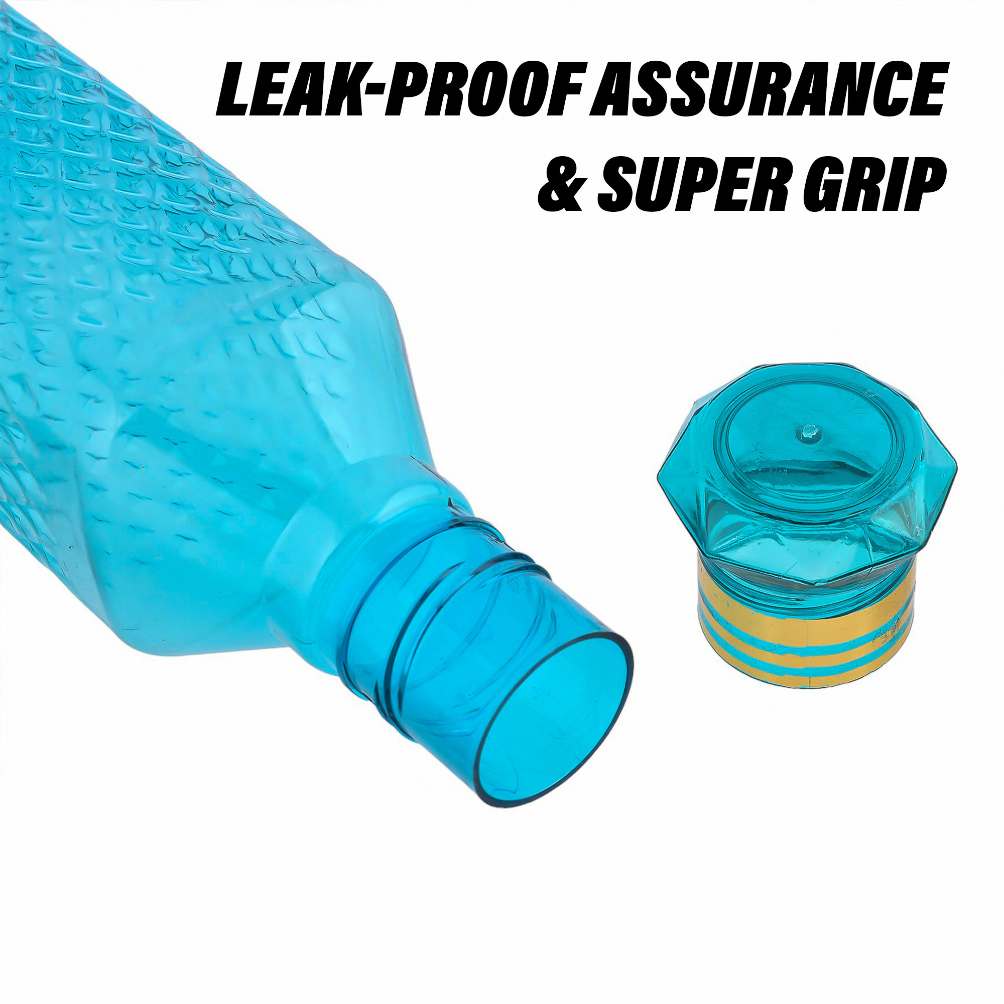 Kuber Industries Water Bottle | Plastic Water Bottle for Fridge | Water Bottle for Kitchen | Ideal for Restaurant | Water Bottle for Refrigerator | Square H2O Bottle | 1 LTR | Pack of 9 | Multi
