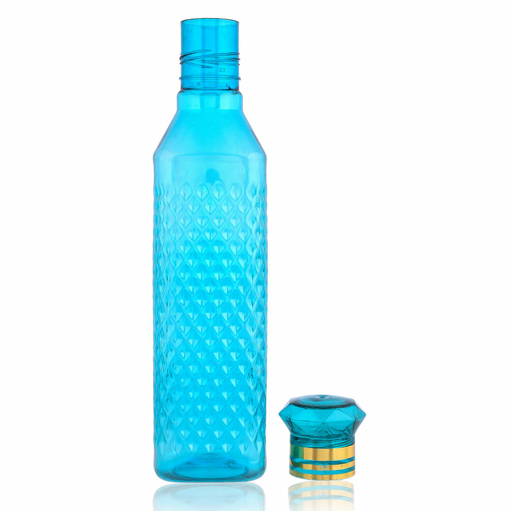 Kuber Industries Water Bottle | Plastic Water Bottle for Fridge | Water Bottle for Kitchen | Ideal for Restaurant | Water Bottle for Refrigerator | Square H2O Bottle | 1 LTR | Pack of 9 | Multi