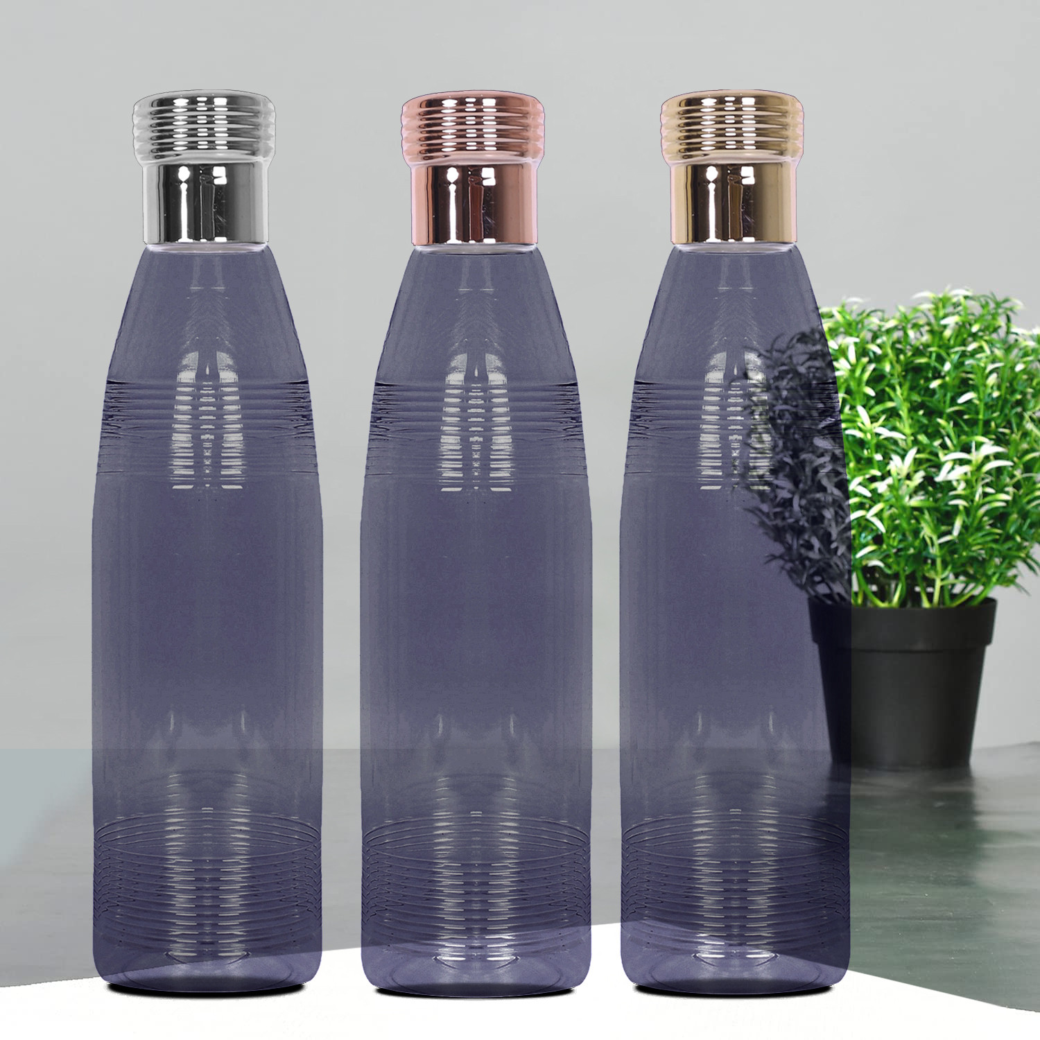 Kuber Industries Water Bottle  Plastic Water Bottles  Refrigerator Water Bottles  Fridge Water Bottles  Drinking Water Bottle  1 LTR Water Bottle  Set of 3  Black