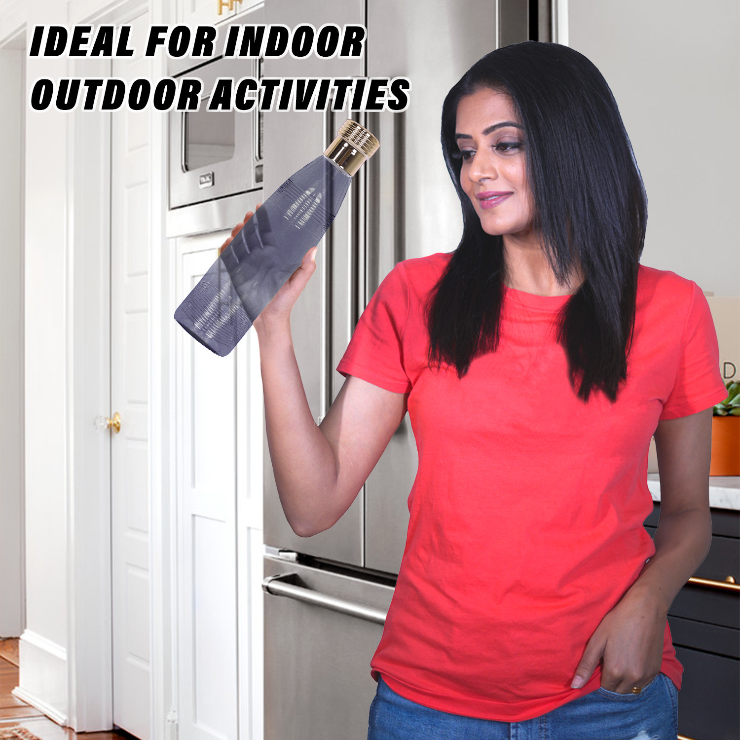 Kuber Industries Water Bottle  Plastic Water Bottles  Refrigerator Water Bottles  Fridge Water Bottles  Drinking Water Bottle  1 LTR Water Bottle  Set of 3  Black