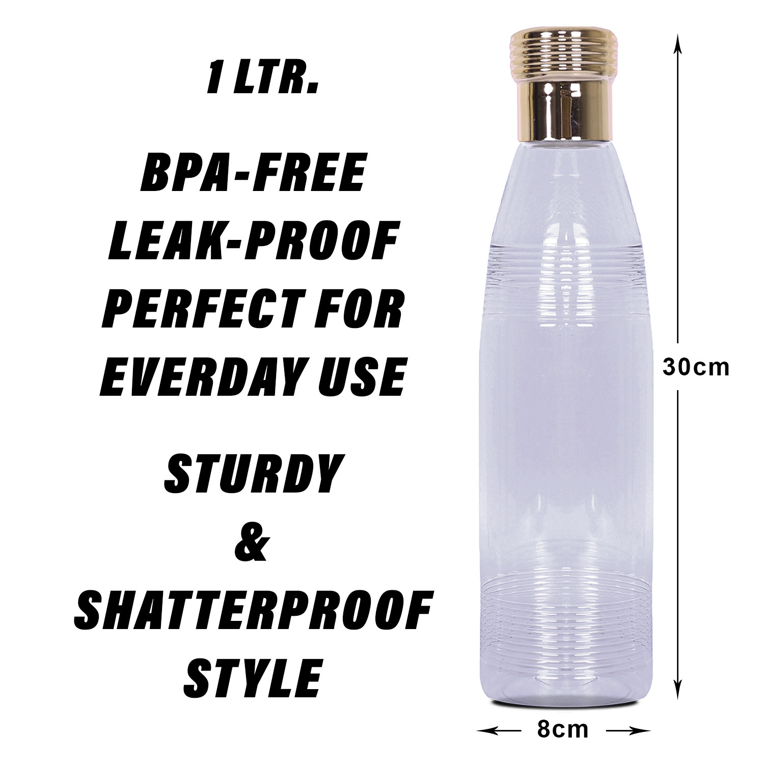 Kuber Industries Water Bottle | Plastic Water Bottles | Refrigerator Water Bottles | Fridge Water Bottles | Drinking Water Bottle | 1 LTR Water Bottle Transparent