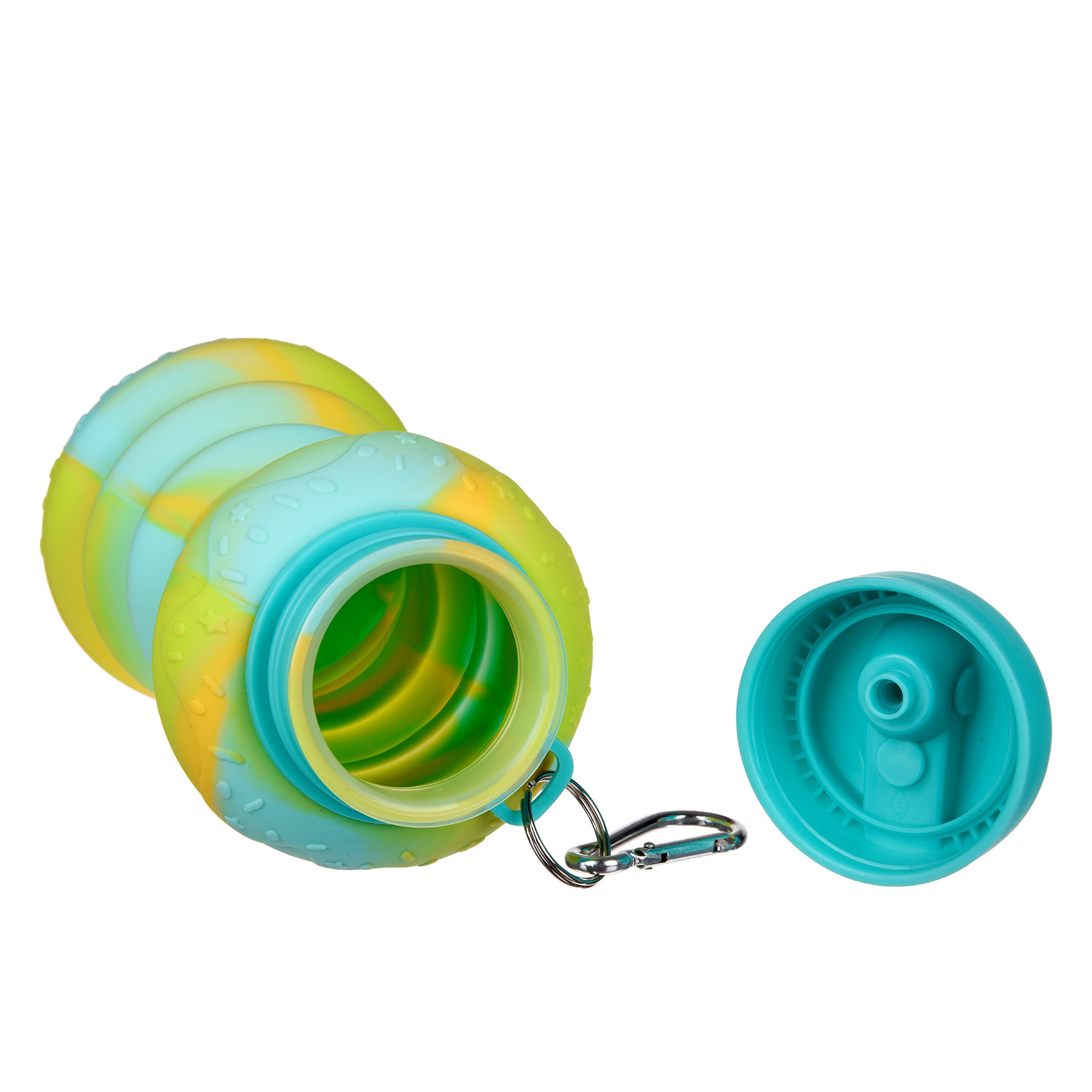 Kuber Industries Water Bottle | Silicone School Water Bottle | Expandable Water Bottle | Flip Cap Water Bottle | Gym Water Bottle | Sports Water Bottle | 600 ML | Green